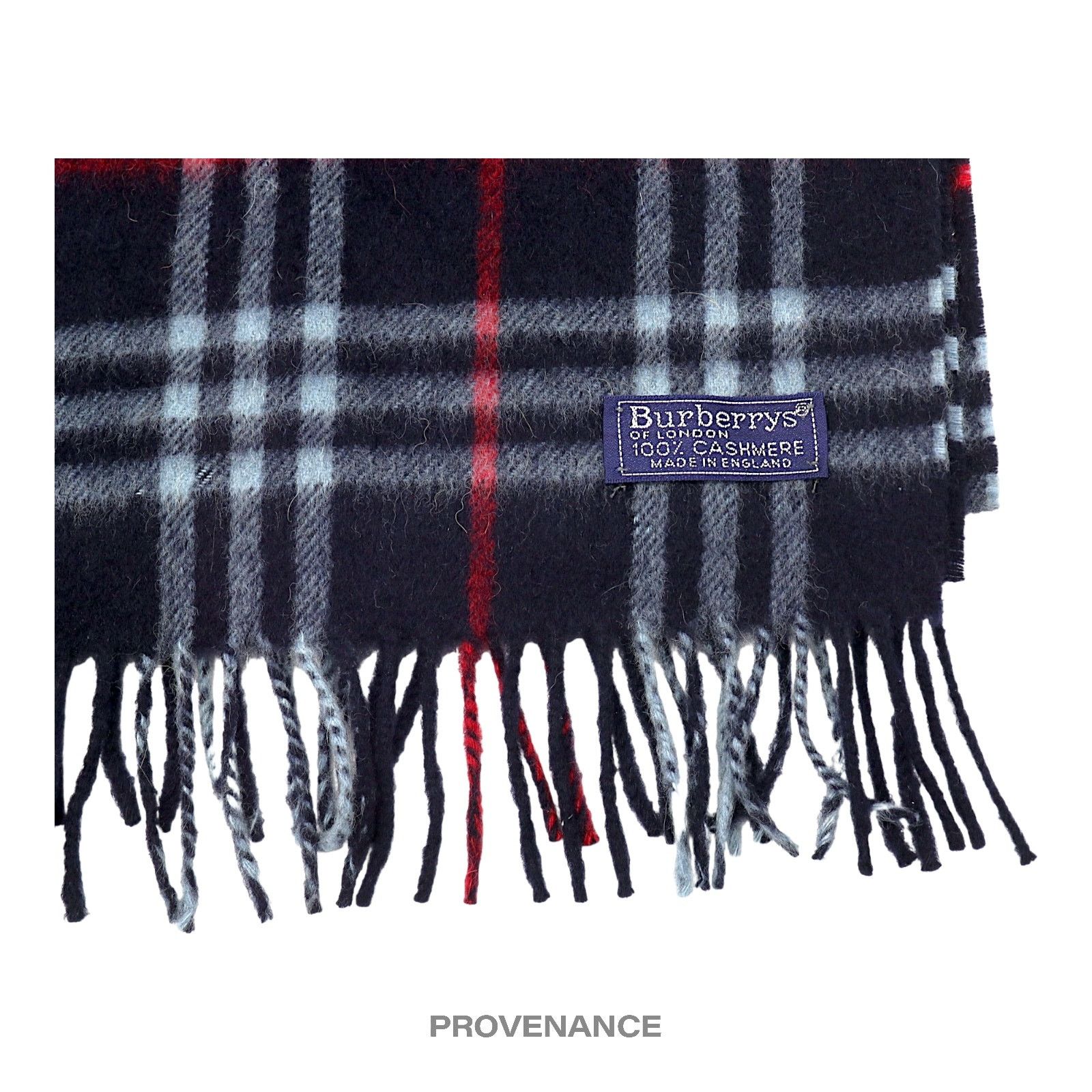 Burberry 🔴 Burberry Scarf - Nova Check Cashmere Navy Size ONE SIZE - 5 Thumbnail