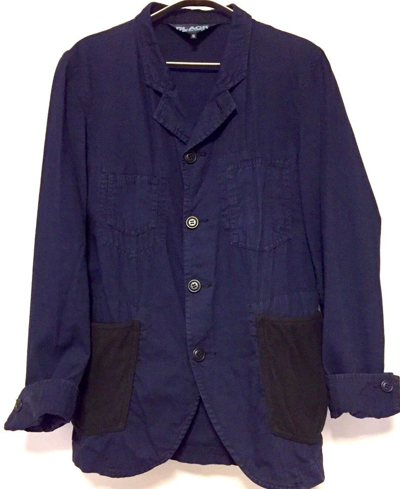 Comme Des Garcons Blue Dye Overalls Navy with Black Pocket