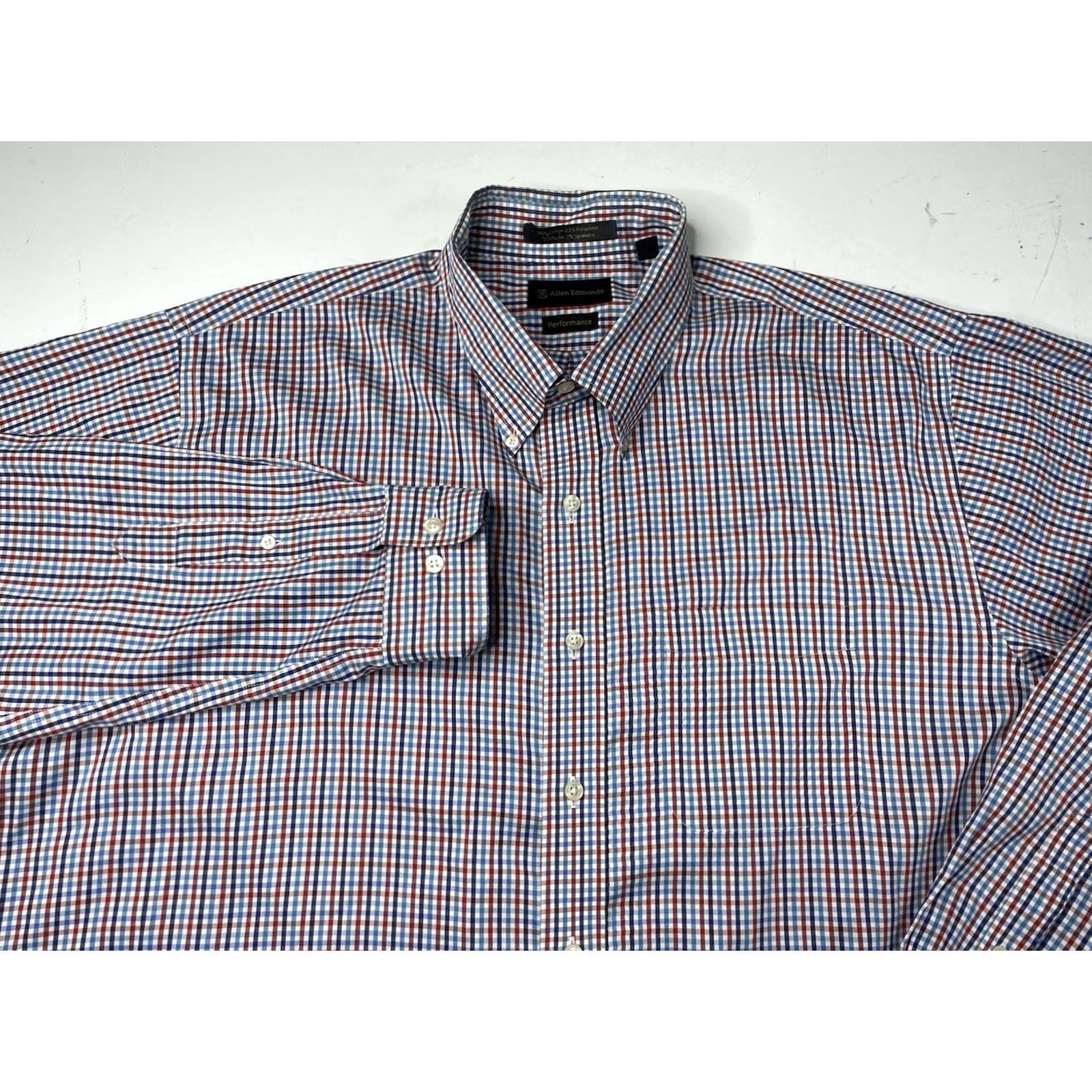 Allen Edmonds Allen Edmonds Performance Shirt XXL Long Sleeve Check Mens Button Down Casual Dress Shirt Size US XXL / EU 58 / 5 - 2 Thumbnail