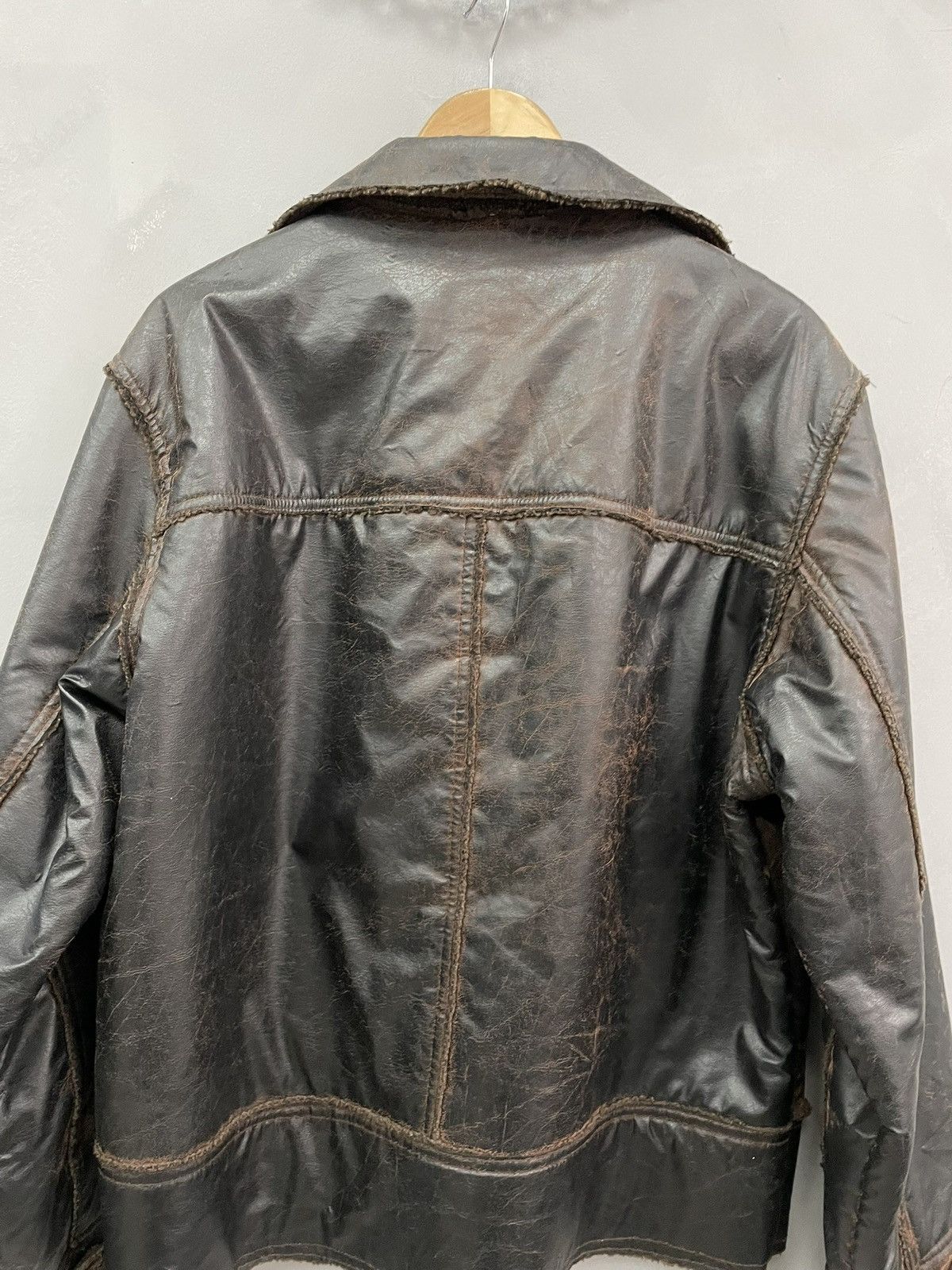 Diesel Diesel style Brown Leather Shearling Jacket 90s fashion y2k Size US L / EU 52-54 / 3 - 9 Thumbnail