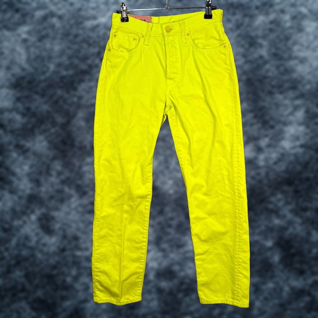 Acne Studios Acne Studios Jeans 1997 Reactive Dye Lime Green High-Waist Womens 24 Straight 5-Pocket Denim Cotton Vintage? No Size 42" / US 20 - 1 Thumbnail