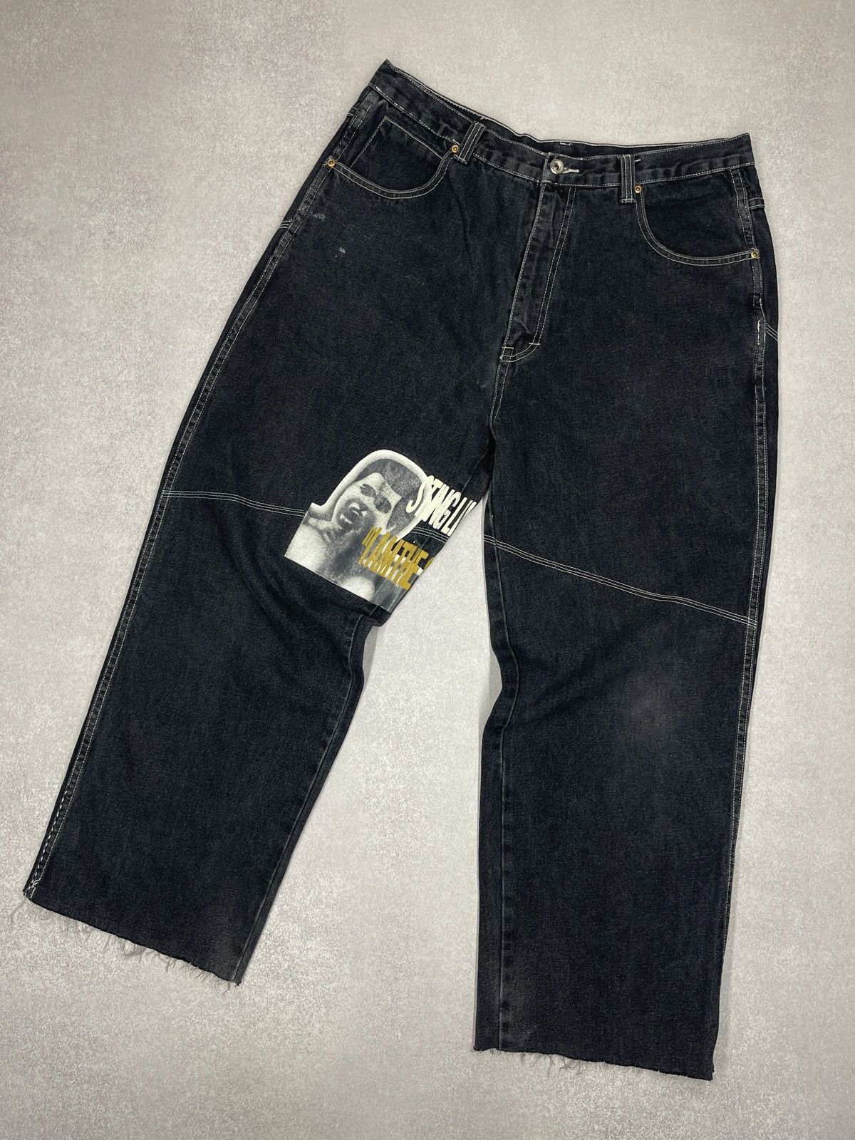 Fubu Rare Vintage Platinum FUBU Muhammad Ali Baggy Jeans Big Logo Size US 38 / EU 54 - 7 Thumbnail