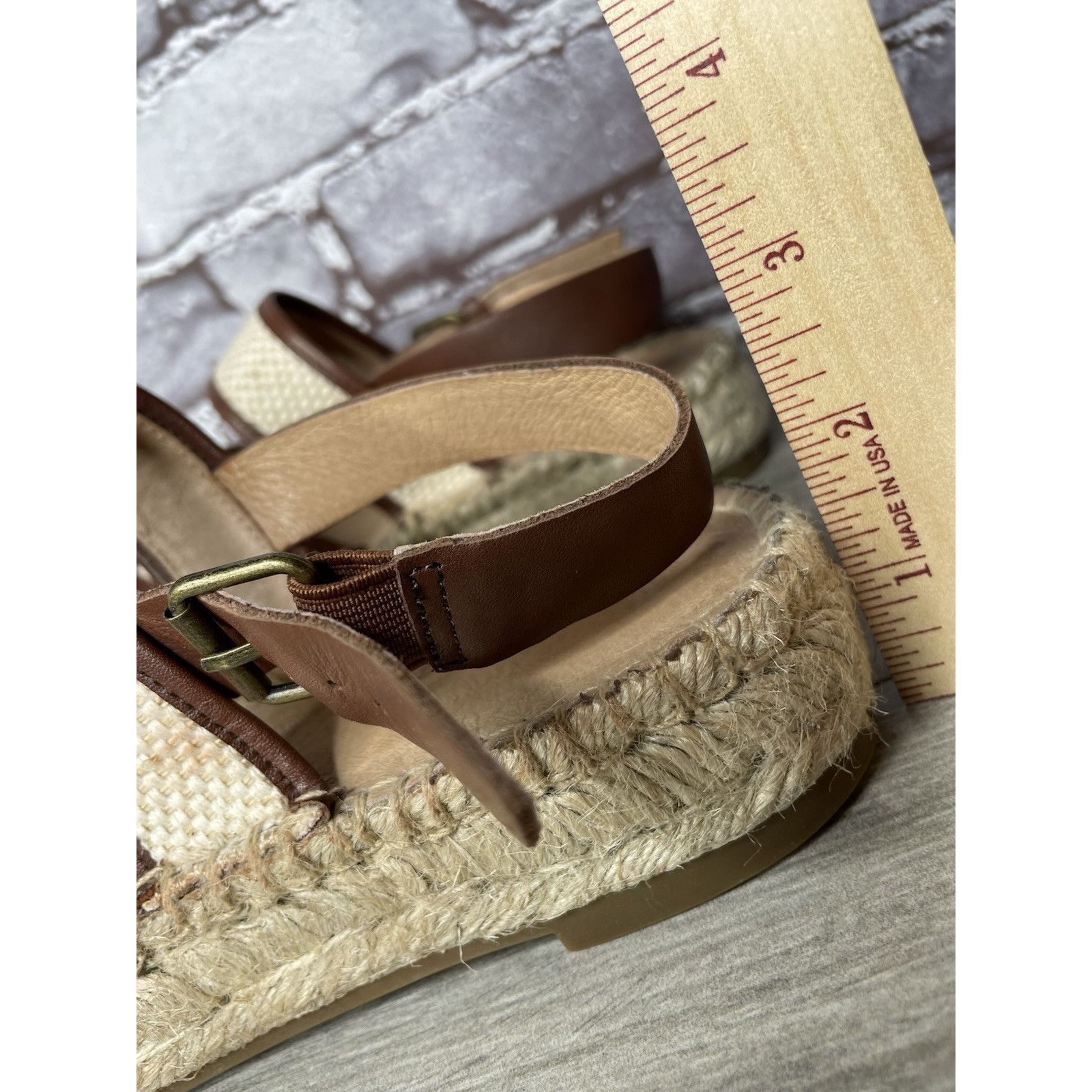 Madewell Madewell Julie Beige Brown Espadrille Slingback Strap Sandal Size US 7.5 / IT 37.5 - 10 Thumbnail