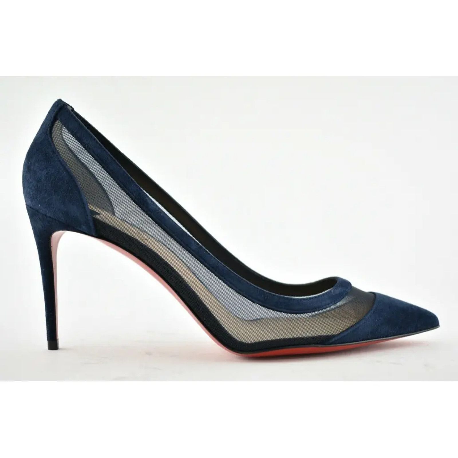 Christian Louboutin Christian Louboutin Galativi 85 Marine Blue Suede Mesh Size US 6 / IT 36 - 2 Thumbnail