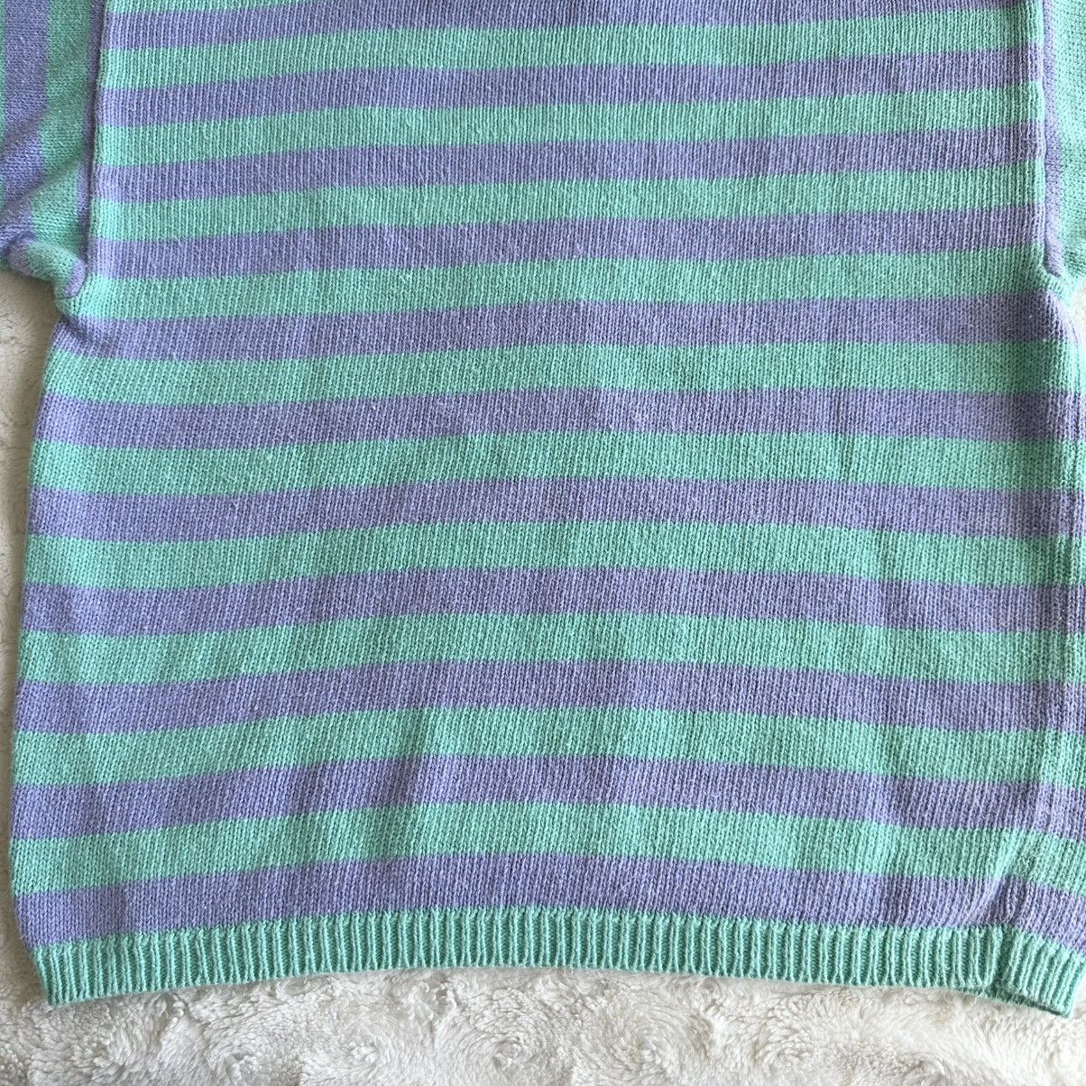 Other Vintage Striped Sweater Womens Large Green Purple Collared Size L / US 10 / IT 46 - 7 Thumbnail