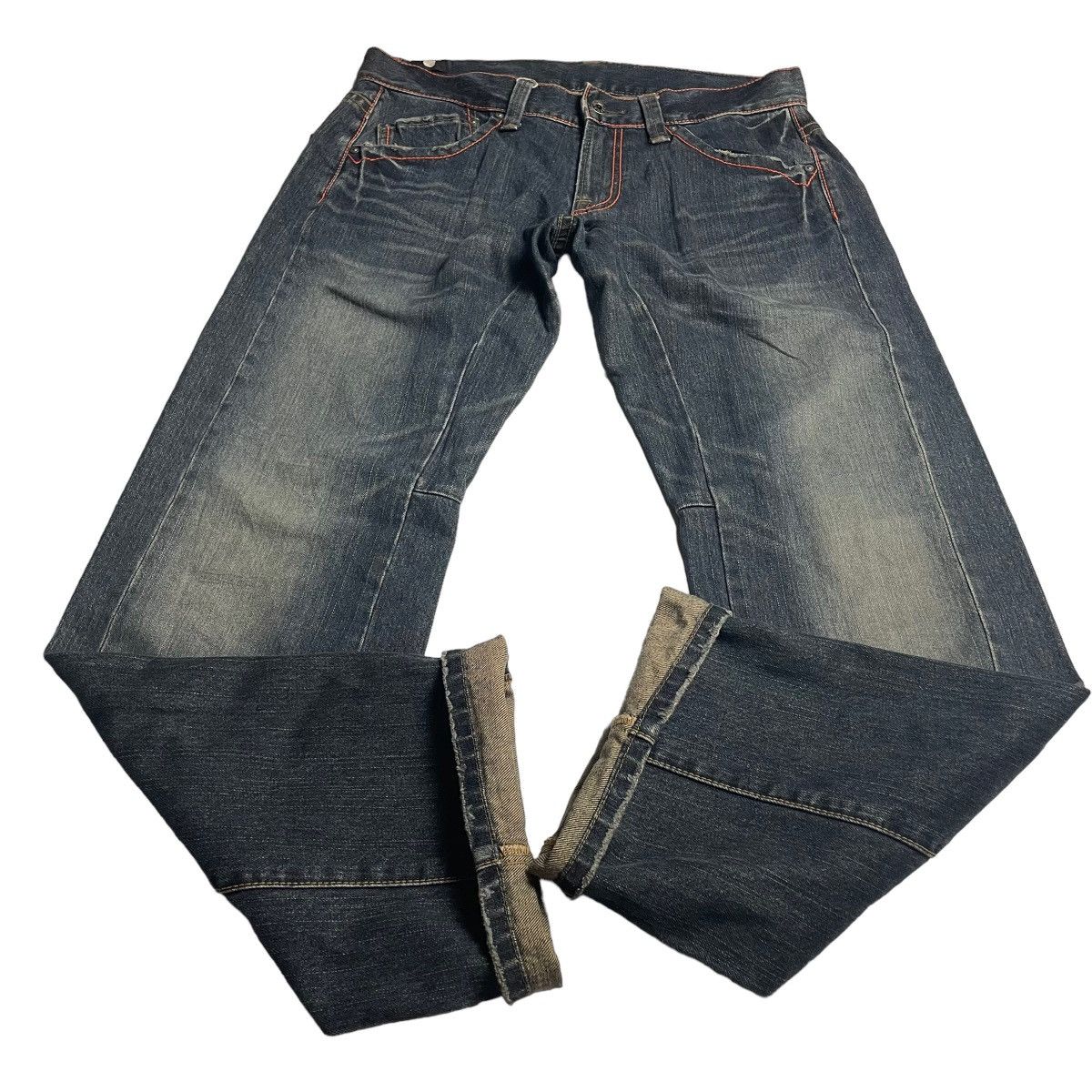 Blue Blue Japan 🇯🇵 VINTAGE BLUE WAY WASHED DENIM PANTS Size US 33 - 4 Thumbnail