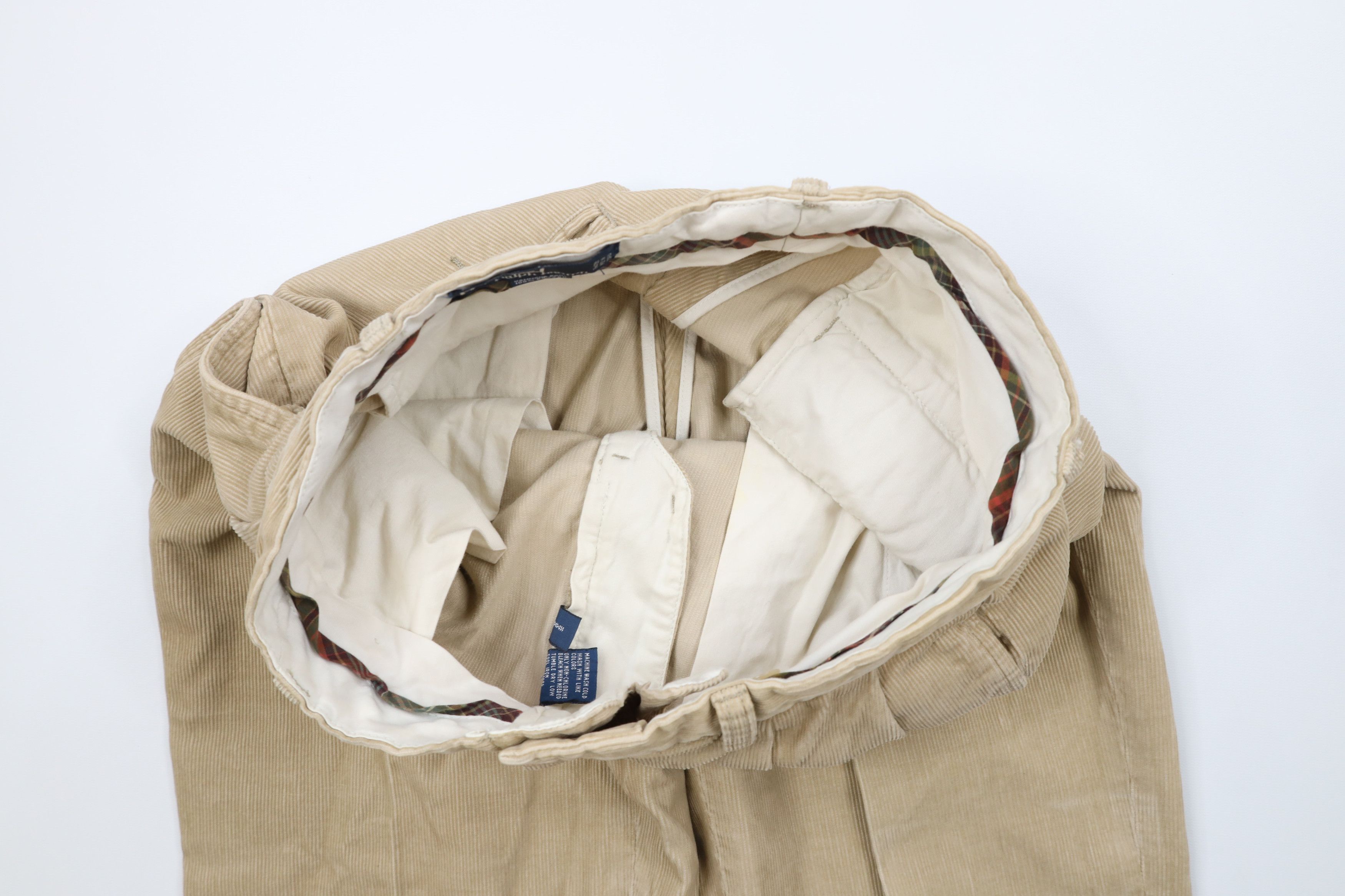 Ralph Lauren × Vintage Vintage 90s Ralph Lauren Cuffed Pleated Corduroy Pants Size US 31 - 10 Thumbnail