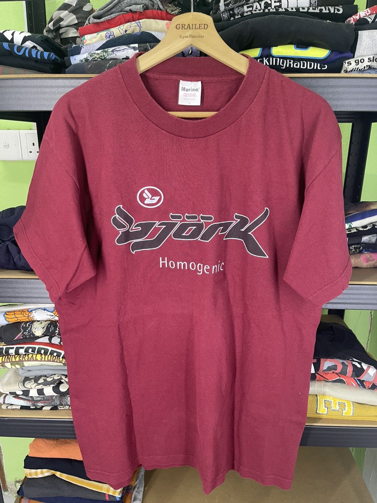 Band Tees Original Vintage Bjork Homogenic 1997 Promo Album Shirt Tee Size US L / EU 52-54 / 3 - 3 Thumbnail