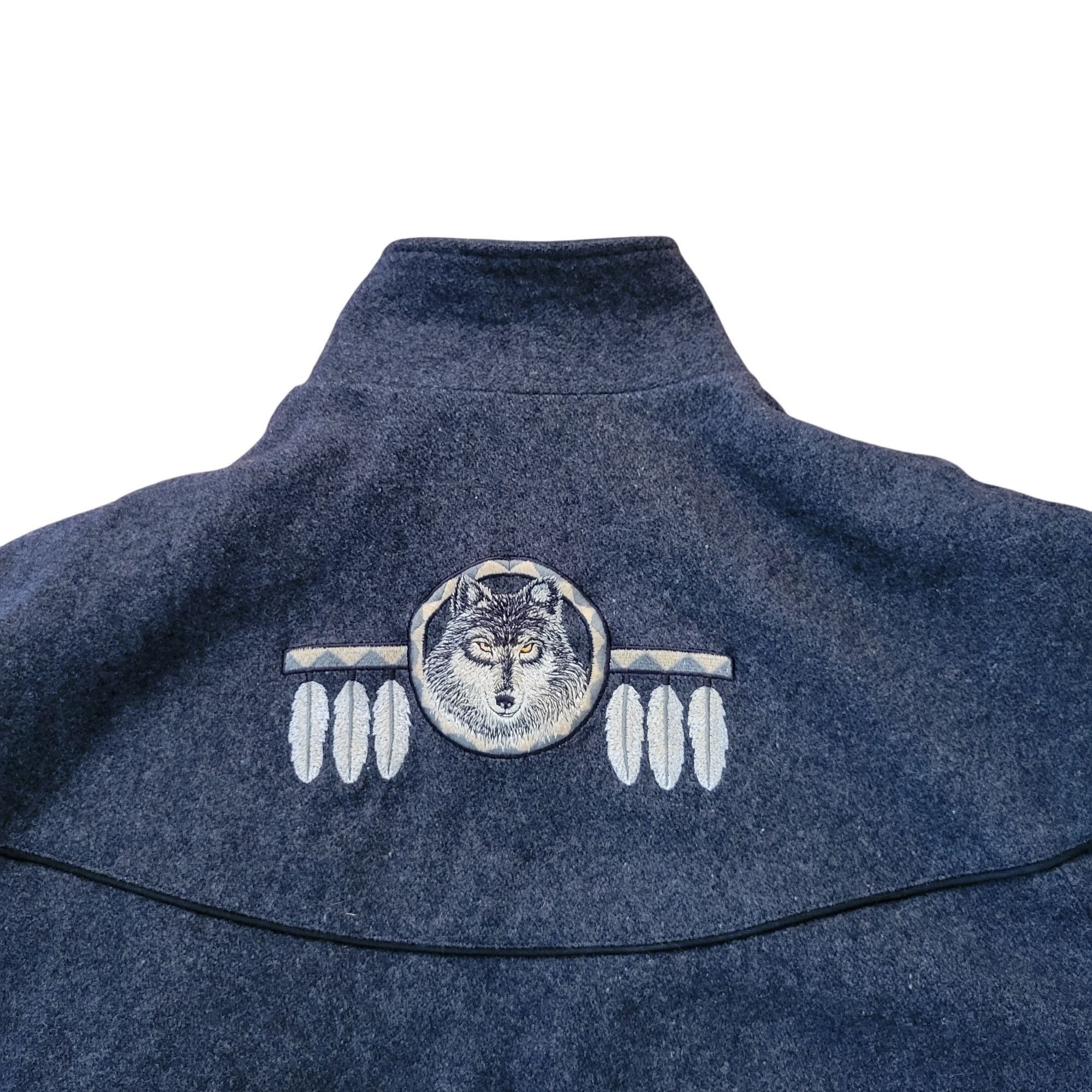 Vintage Mid West Garment L Wool Blend Charcoal Gray Bomber Jacket Em Size US L / EU 52-54 / 3 - 7 Thumbnail