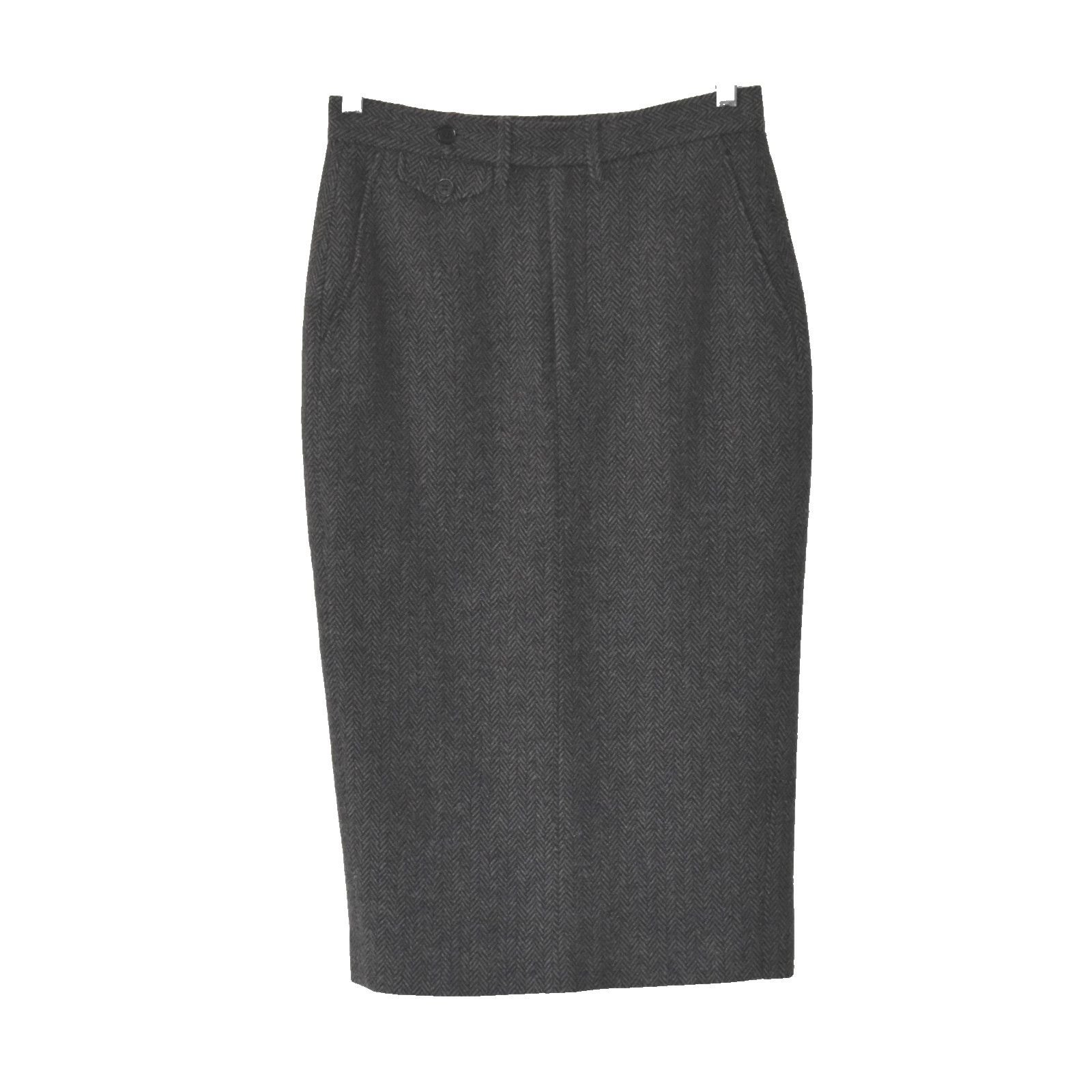 Ralph Lauren NEW RALPH LAUREN Herringbone Slash Pocket Pencil Skirt Sz 2 Size 26" / US 2 / IT 38 - 1 Thumbnail