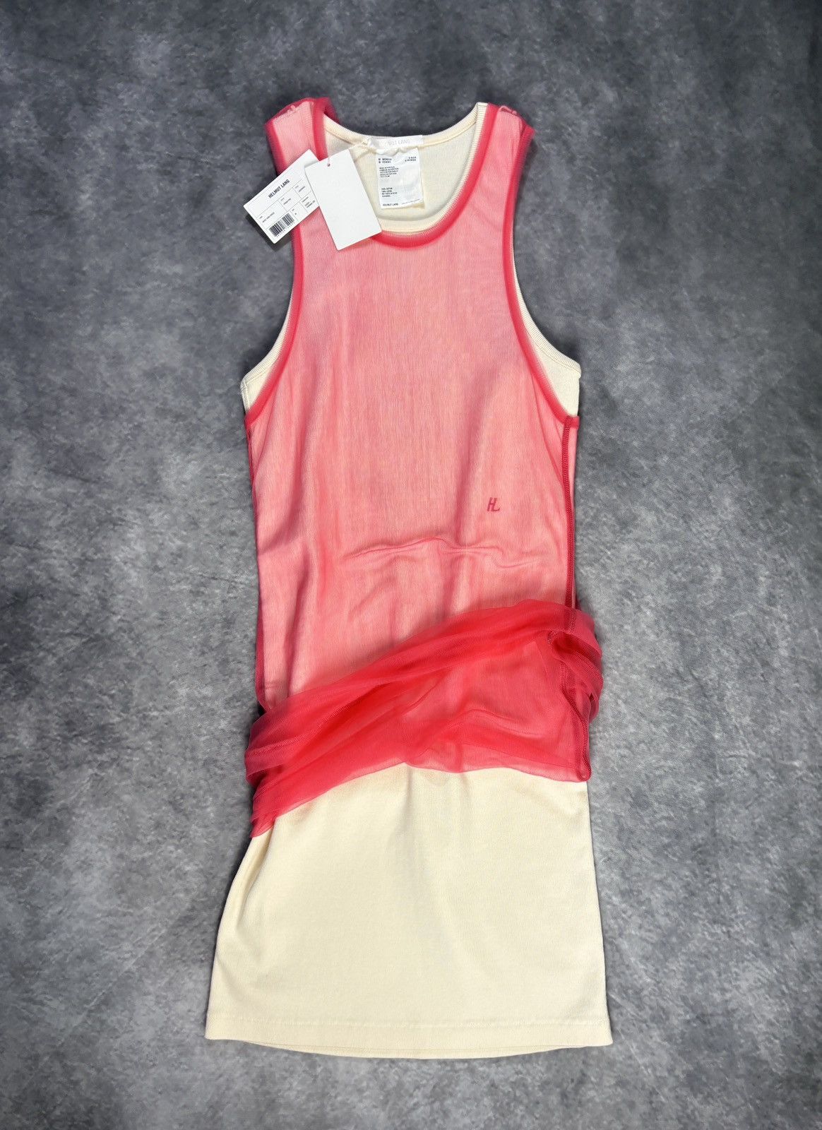 Helmut Lang Helmet Lang Tank Top Dress Long Sheer Double Layer Ribbed Size M / US 6-8 / IT 42-44 - 21 Thumbnail