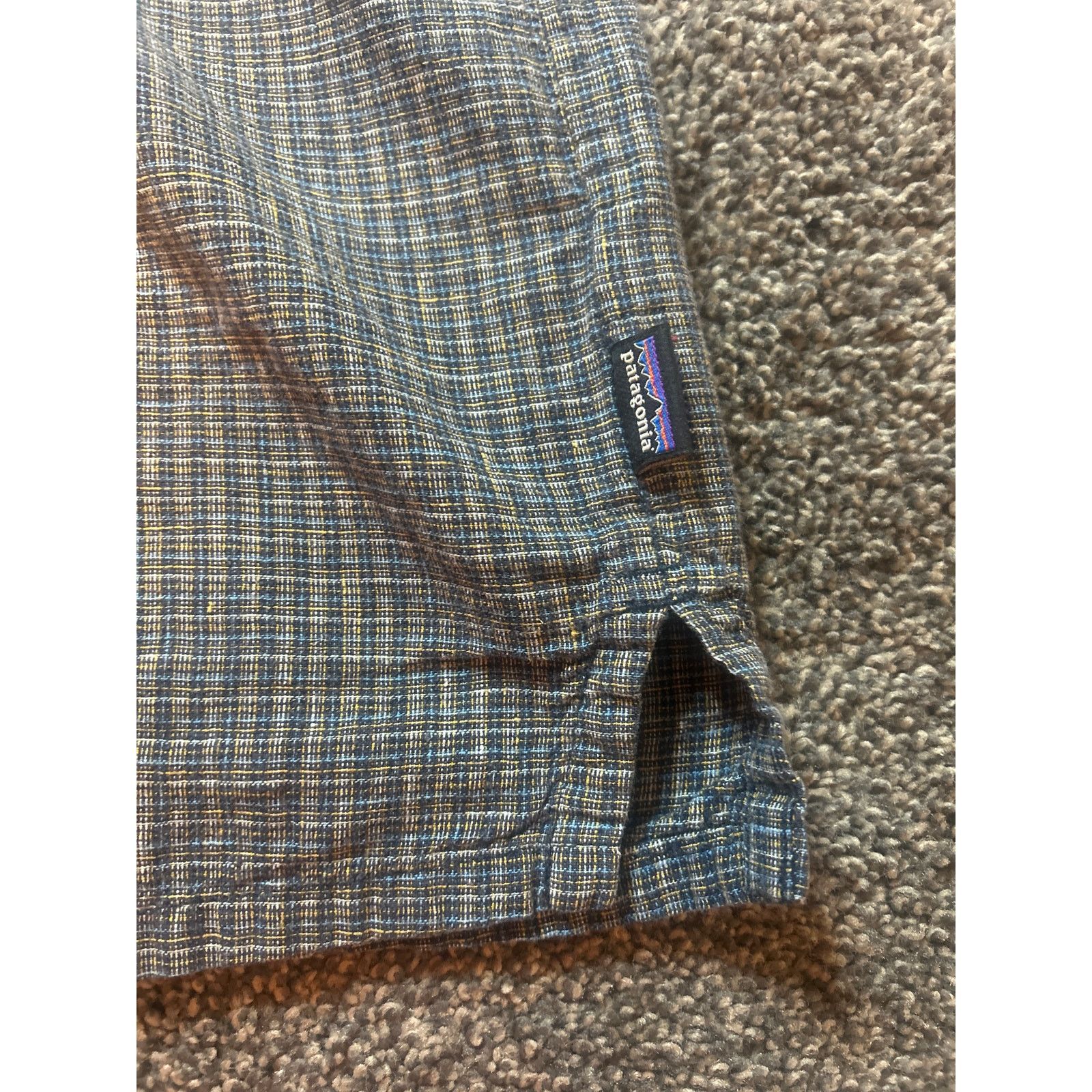 Patagonia Patagonia XL Blue Gray Plaid Short Sleeve Button Up Hemp Cot Size US XL / EU 56 / 4 - 3 Thumbnail