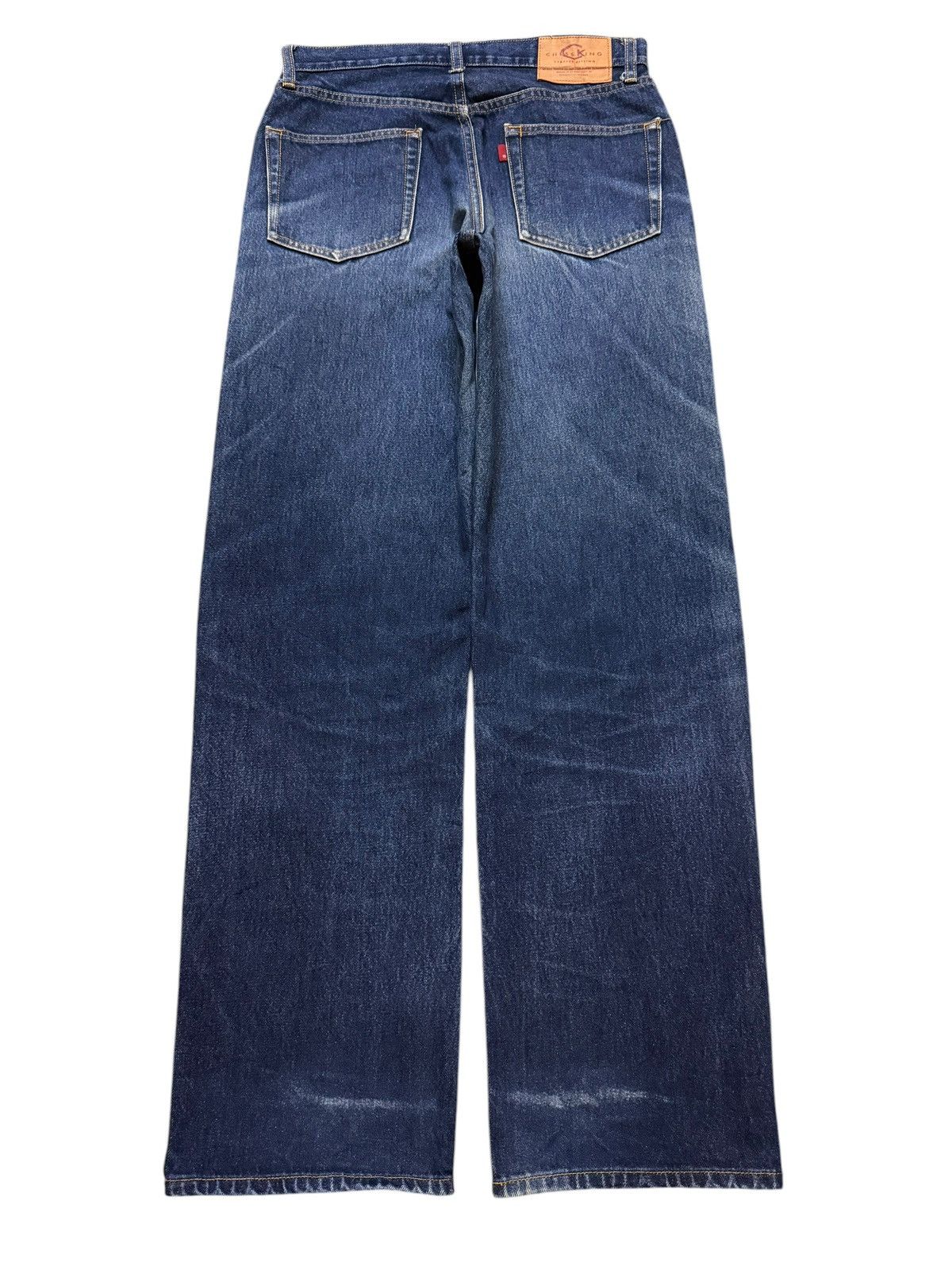 Sugar Cane Vintage 90s Japanese Brand Faded Wash Whisker Wide Leg Jeans Size US 30 / EU 46 - 2 Thumbnail