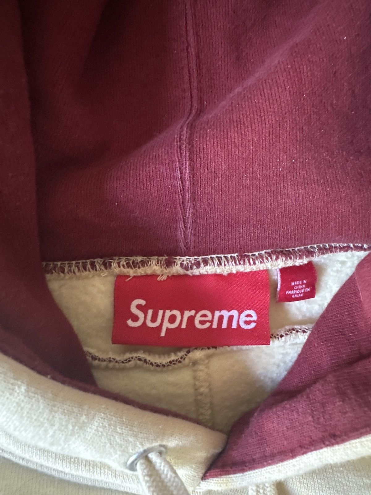 Supreme Supreme Curve Piping Hooded Sweatshirt Natural Large Size US L / EU 52-54 / 3 - 5 Thumbnail