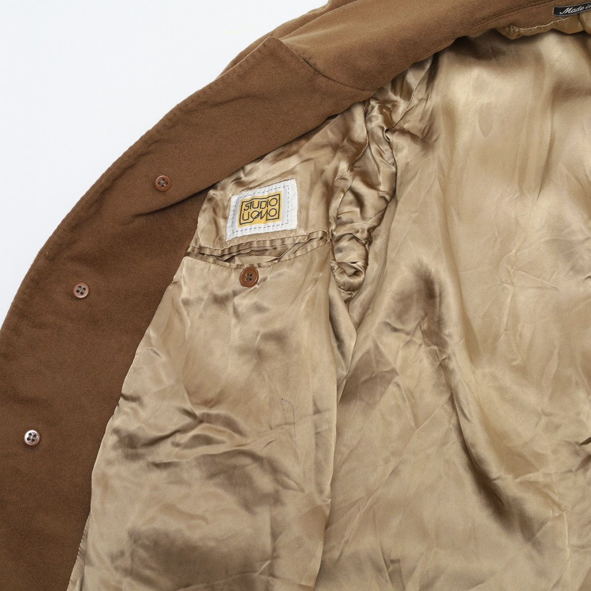Vintage Ing Loro Piana Vintage Wool Cashmere Beige Coat Size M / US 6-8 / IT 42-44 - 18 Thumbnail