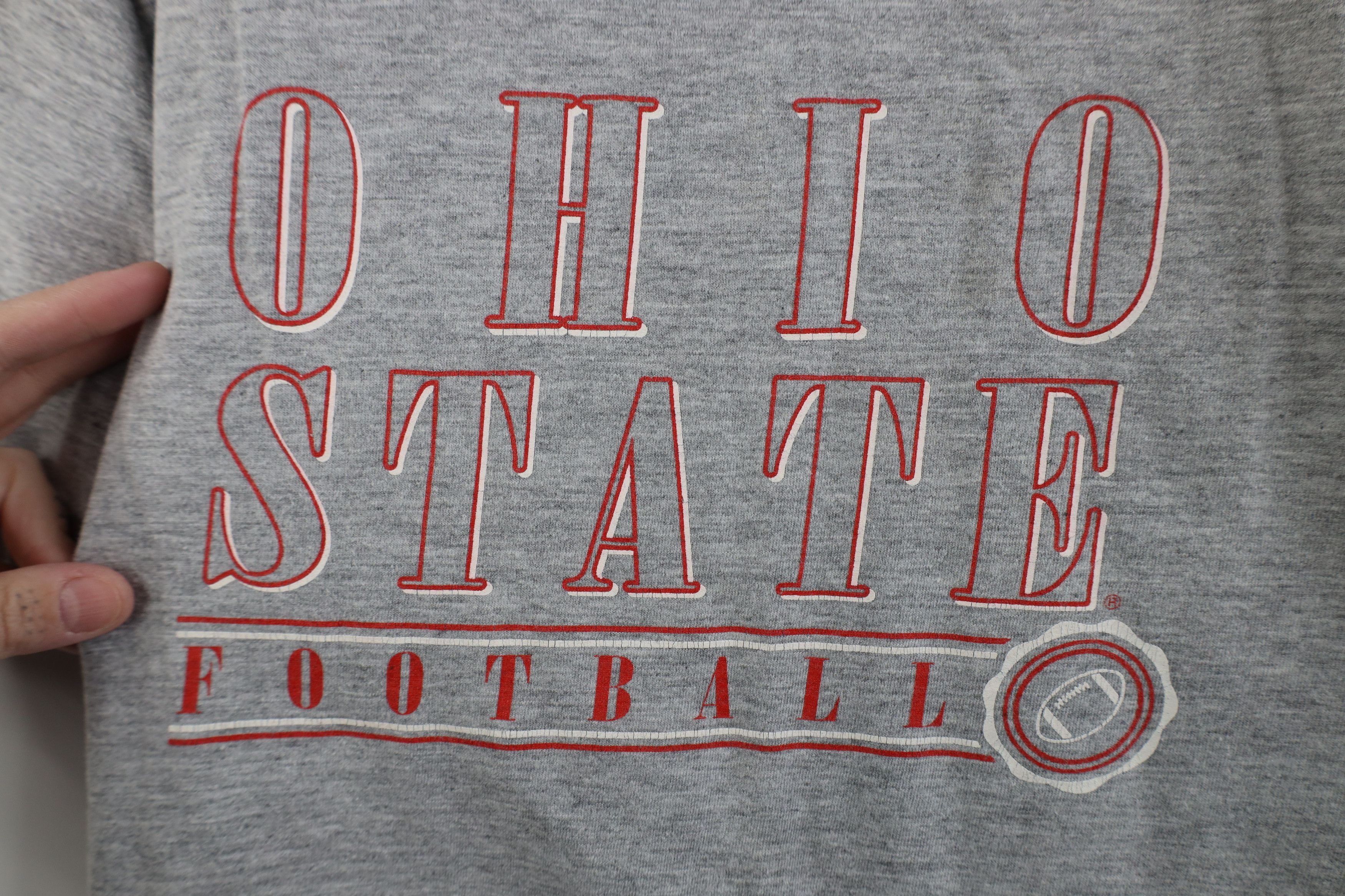Vintage Vintage 90s Ohio State University Football T-Shirt Gray Size US L / EU 52-54 / 3 - 4 Thumbnail