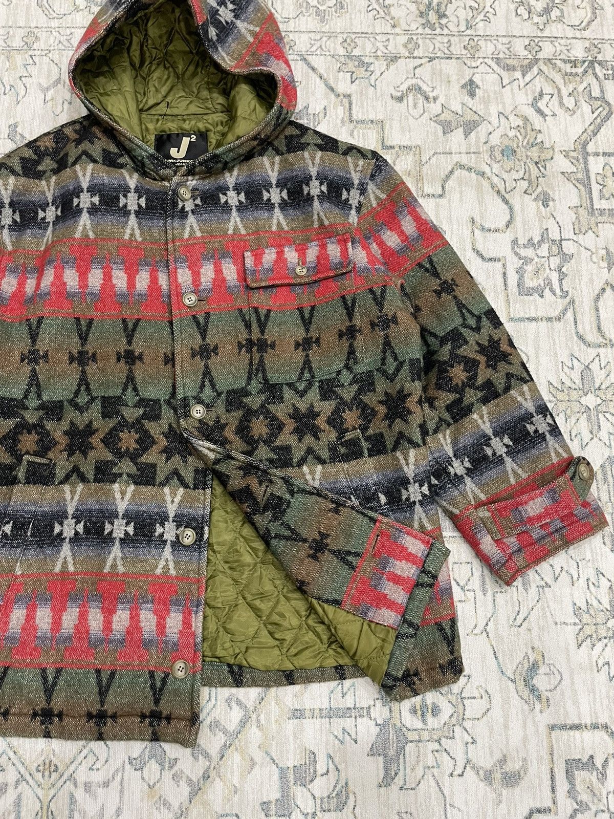Japanese Brand × Junko Shimada RARE JUNKO SHIMADA JAPAN TRIBE NAVAJO WOOL HOODIE JACKET Size US L / EU 52-54 / 3 - 5 Thumbnail