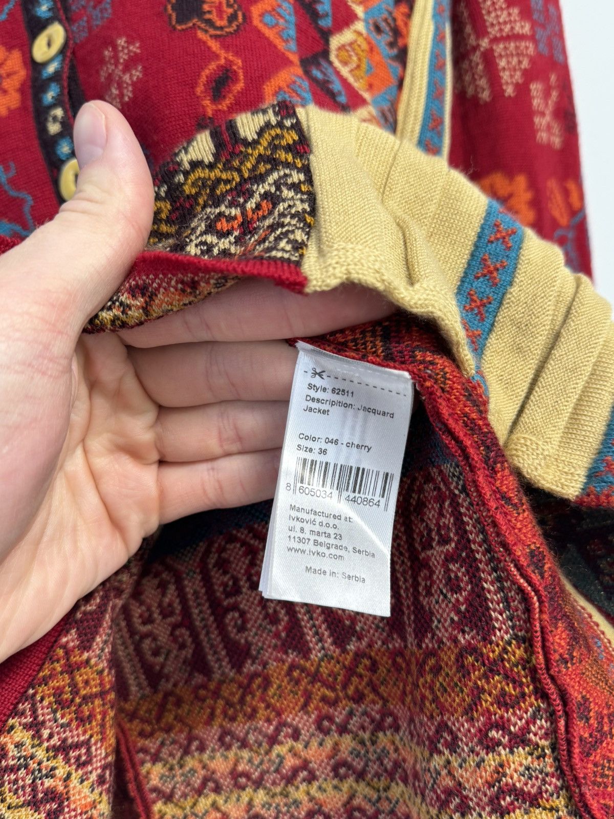 Other IVKO Colorful Knit Cardigan Ethnic Pattern Boho Wool Blend Size XS / US 0-2 / IT 36-38 - 9 Thumbnail