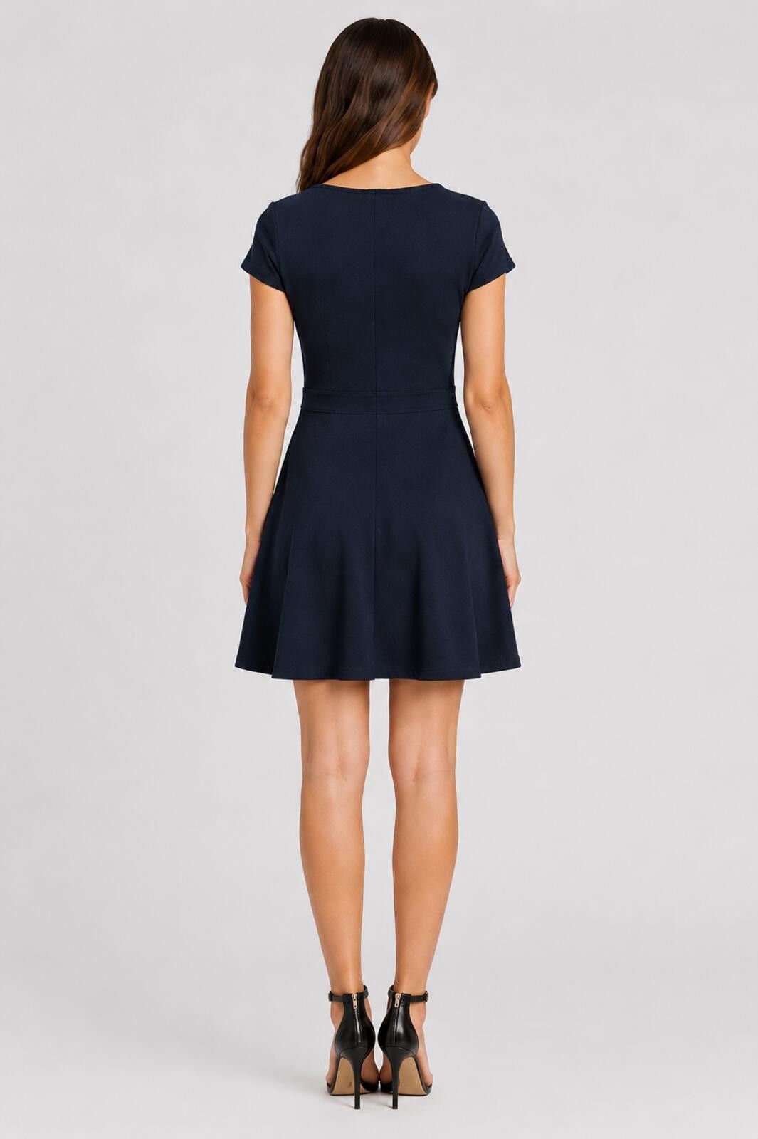 Other Zara Basic Navy Fit & Flare Bow Dress - Medium Size M / US 6-8 / IT 42-44 - 3 Thumbnail