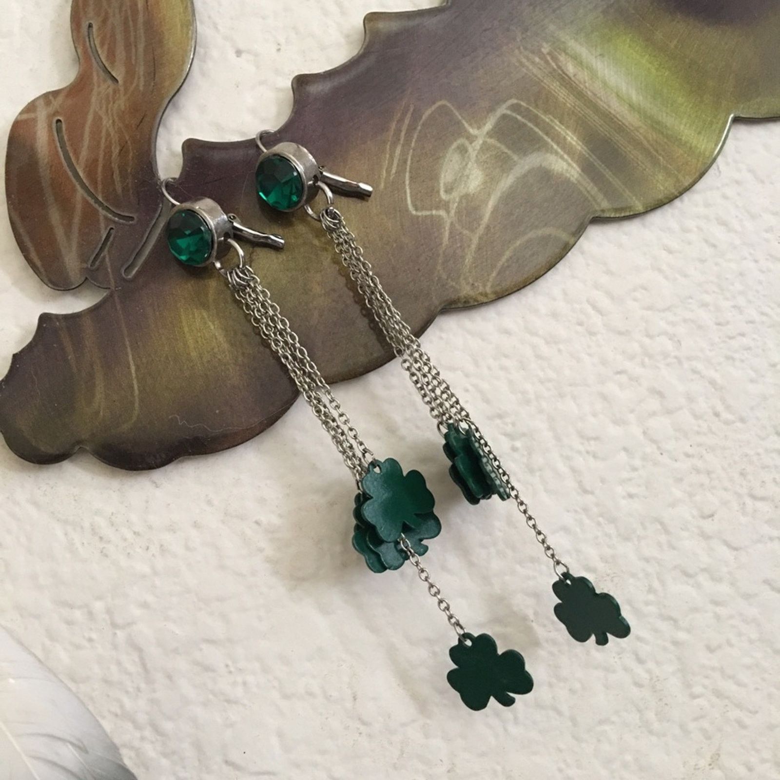 Jewelry Shamrock dangle french back pierced earrings Size ONE SIZE - 5 Thumbnail