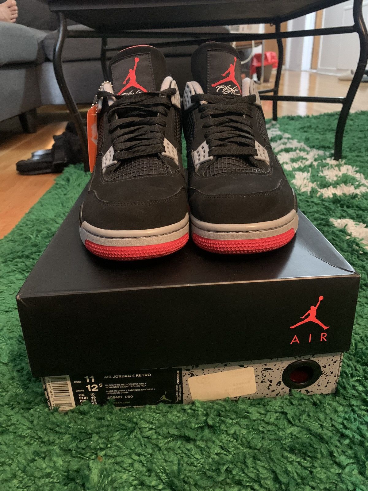 Jordan Brand × Nike Jordan 4 Bred 2019 Size US 11 / EU 44 - 2 Thumbnail