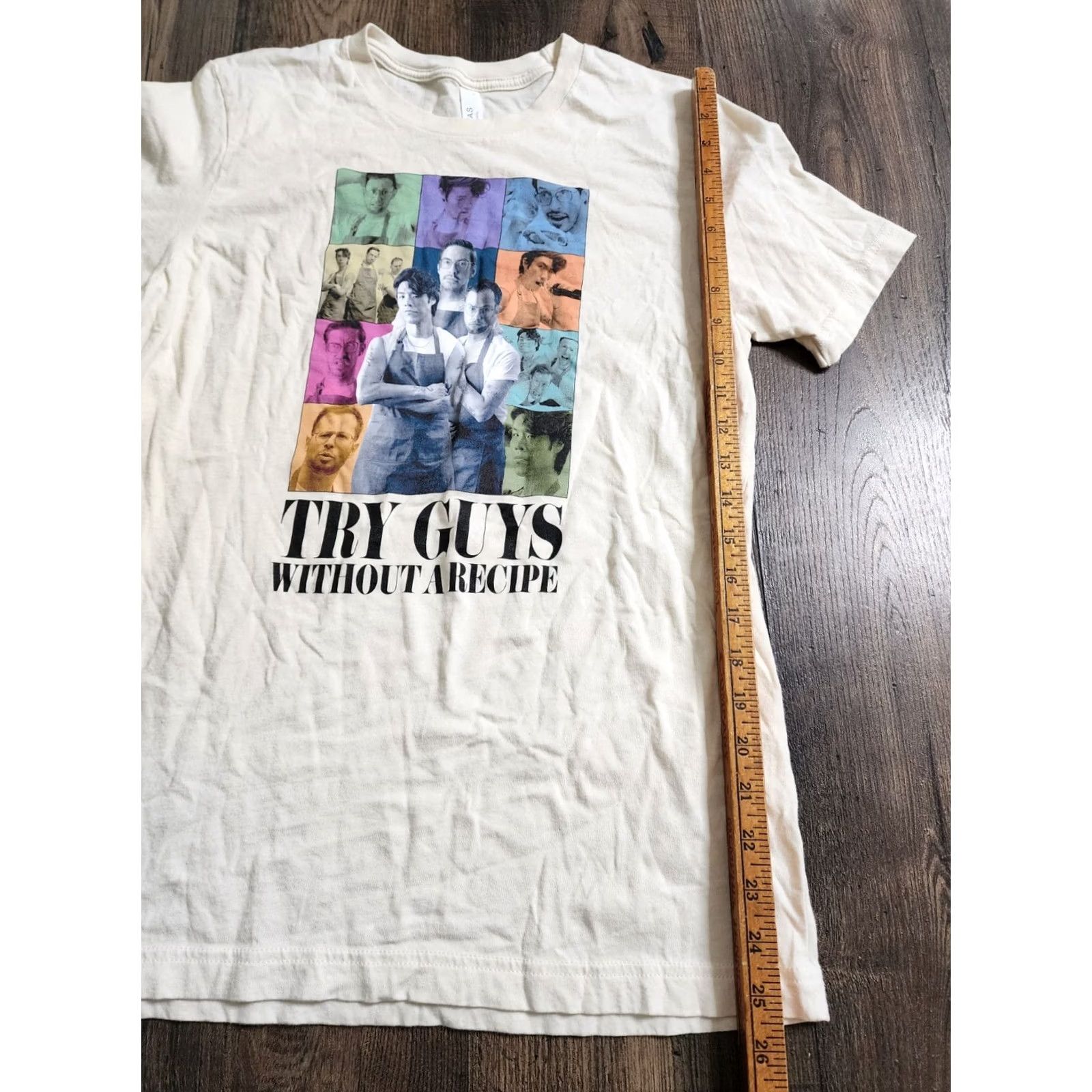 Vintage Mens M The Try Guys Without A Recipe T Shirt Shirt Beige Cotton Crew Neck Short Sleeve Mens Size US M / EU 48-50 / 2 - 3 Thumbnail