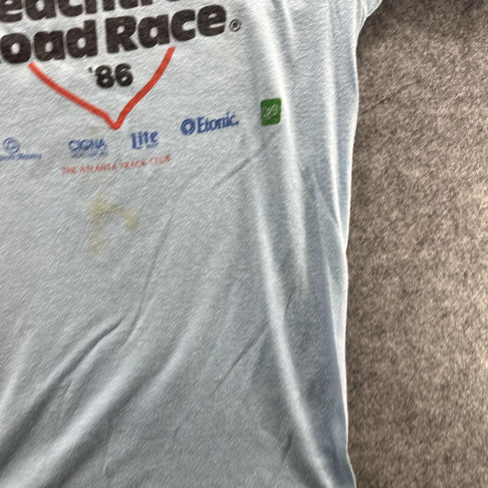Vintage VINTAGE Peachtree Road Race Shirt Mens Medium Blue 1986 Atlanta Running Graphic Size US M / EU 48-50 / 2 - 7 Thumbnail