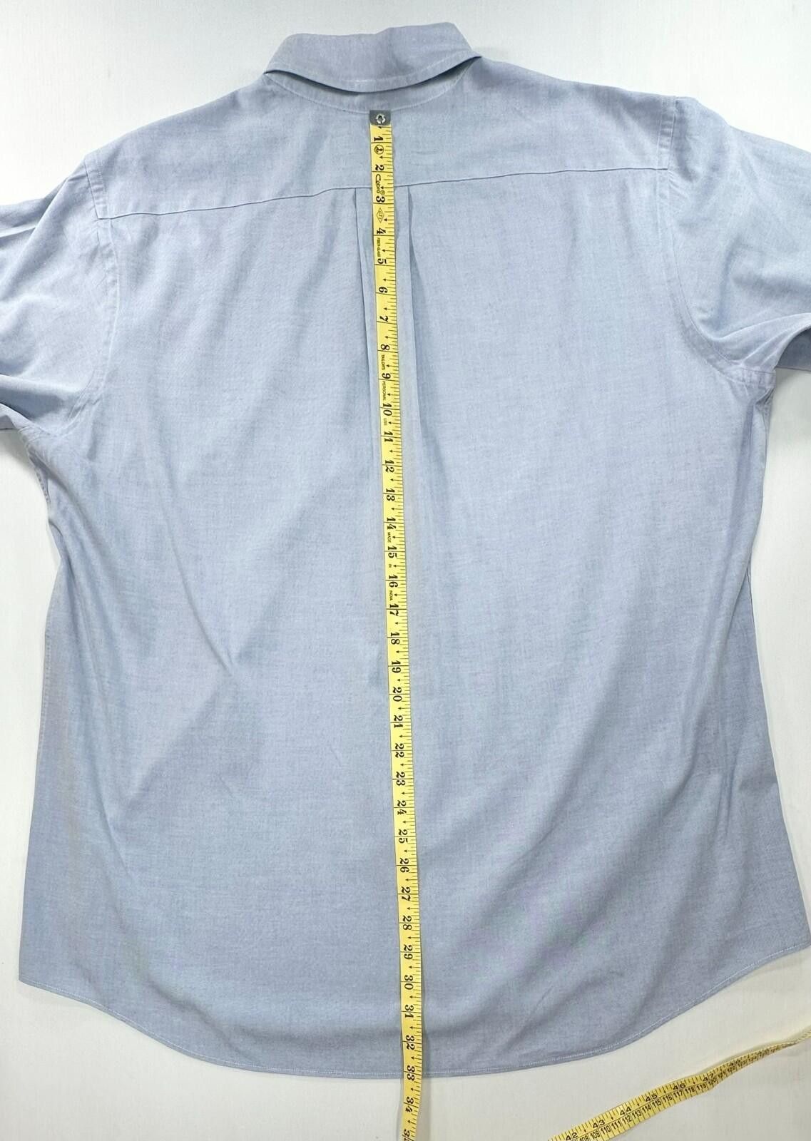Jos. A. Bank Jos A Bank 80s 2-Ply Pinpont Button Up Blue Mens XL 17.5/35 Size 44R - 3 Thumbnail