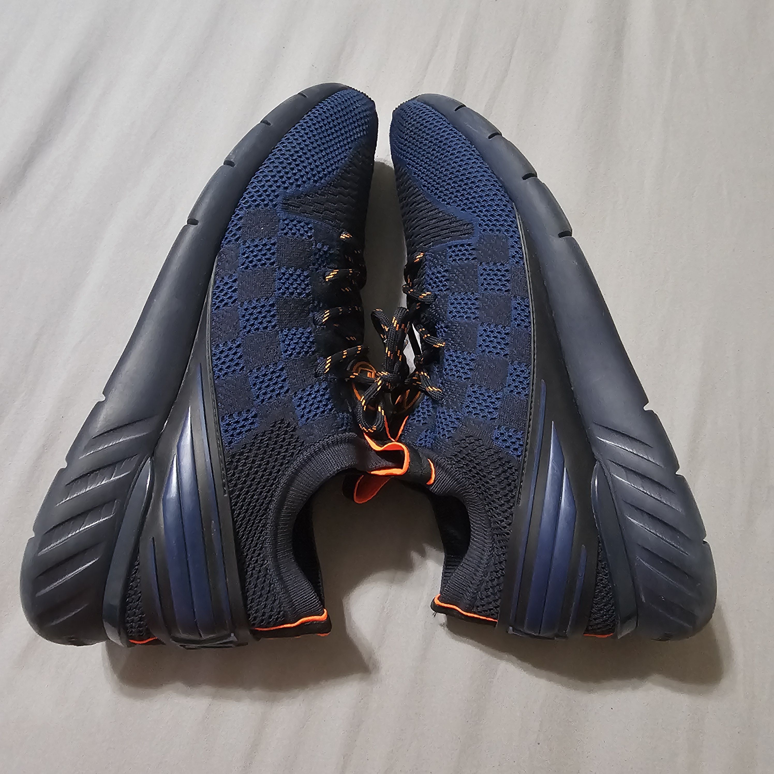 Louis Vuitton Louis Vuitton Navy Blue/Black Damier Knit Sneaker US 10.5 Size US 10.5 / EU 43-44 - 7 Thumbnail