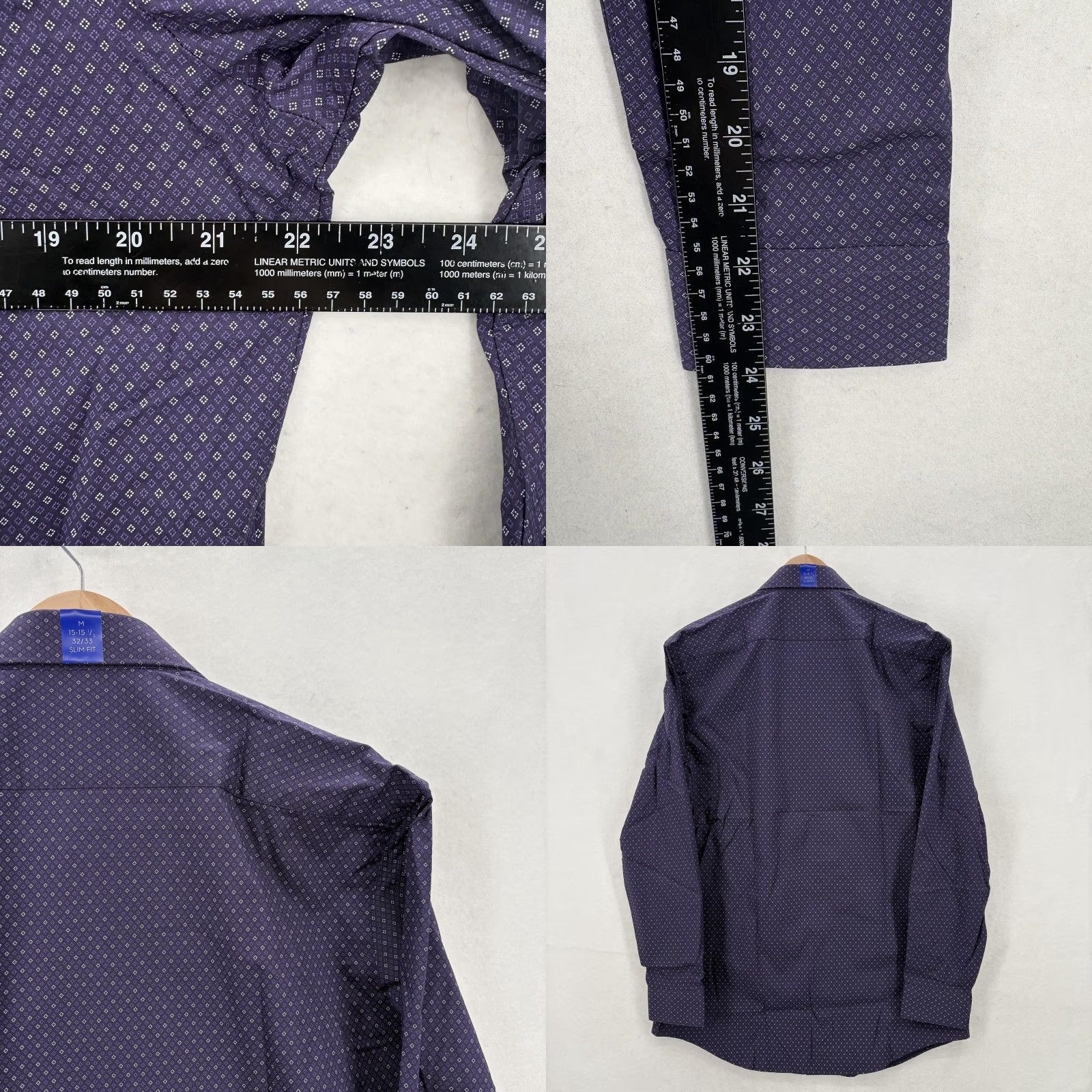 Apt. 9 APT 9 Premier Flex Shirt Mens Medium Purple Slim Fit Wrinkle Resistant Dress Shirt Size US M / EU 48-50 / 2 - 9 Thumbnail