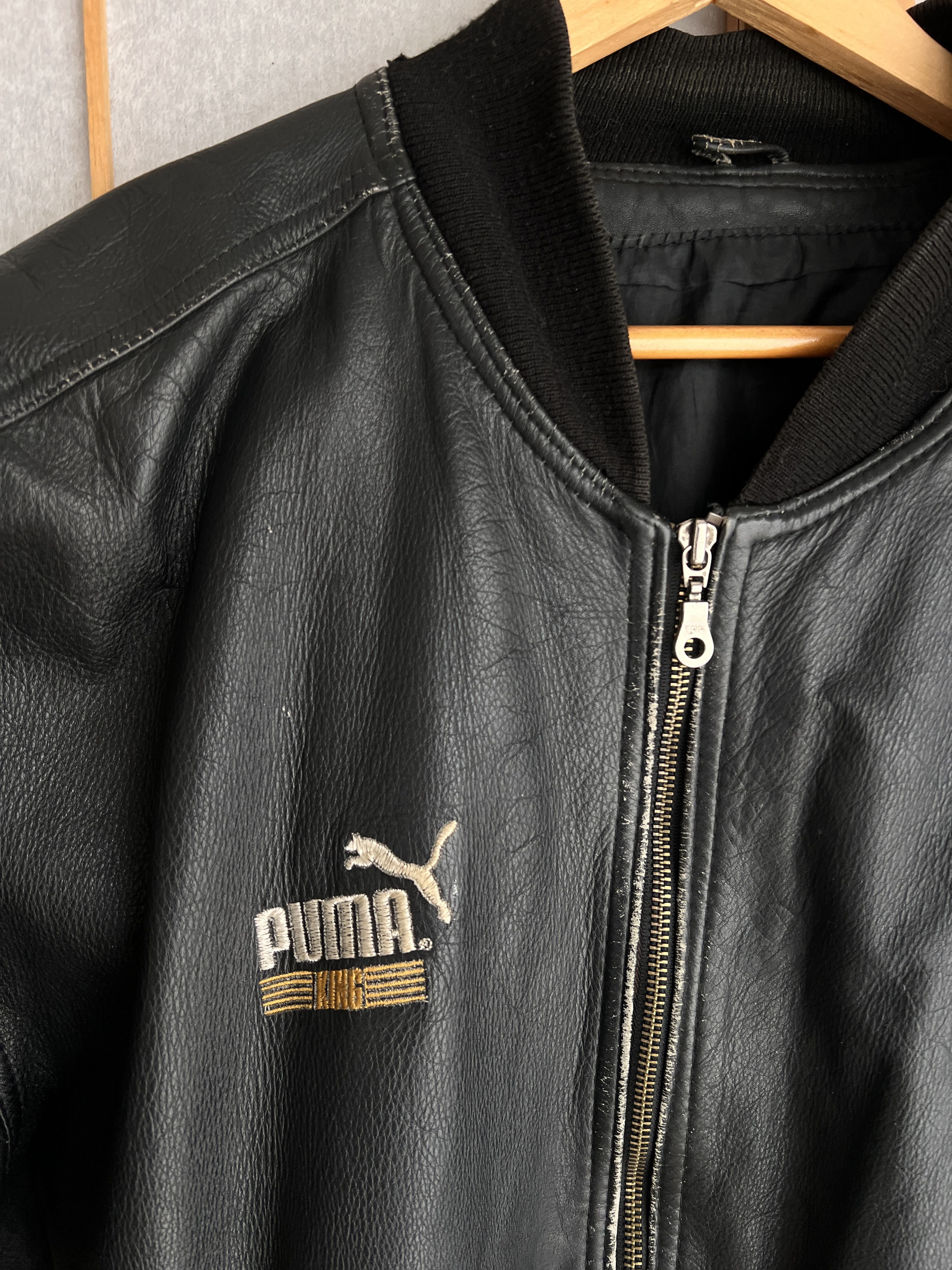 Puma PUMA KING rare vintage 1985 boxy bomber leather jacket baggy Size US L / EU 52-54 / 3 - 11 Thumbnail