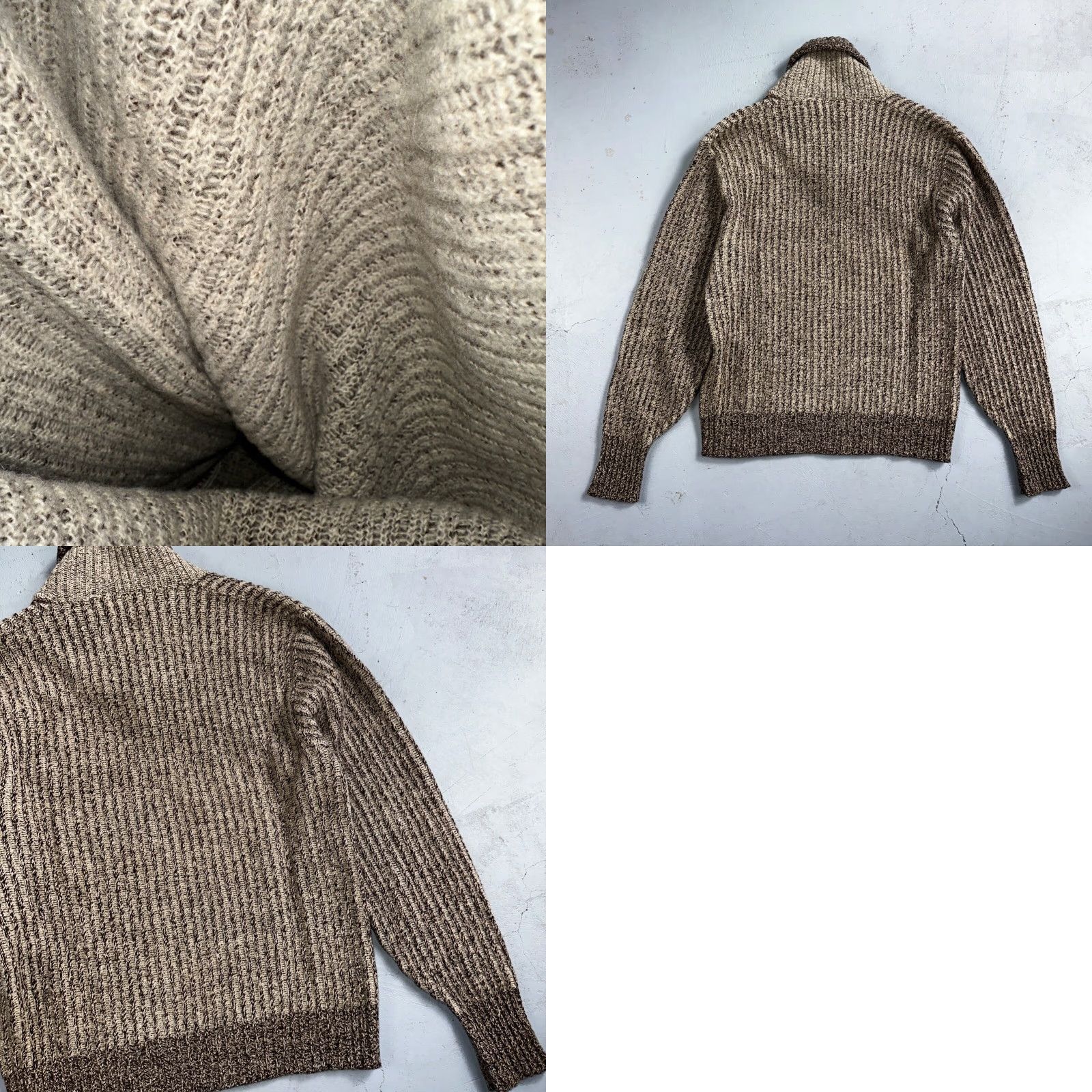 Vintage VINTAGE 1950s Walsted Wool Pullover Shawl Sweater Rockabilly 44 Brown Size US XXL / EU 58 / 5 - 8 Thumbnail