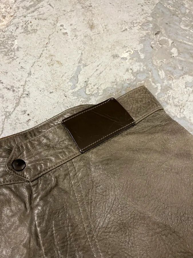 Armani × Vintage AW1986 Giorgio Armani Brown Relaxed Leather Italian Pants Size US 30 / EU 46 - 7 Thumbnail