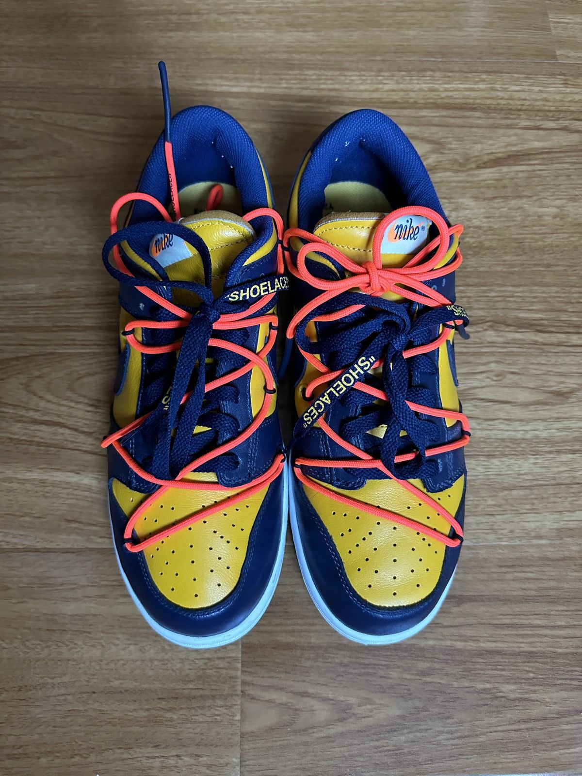 Nike × Off-White Off-White x Dunk Low ‘University Gold’ Size US 10 / EU 43 - 4 Thumbnail