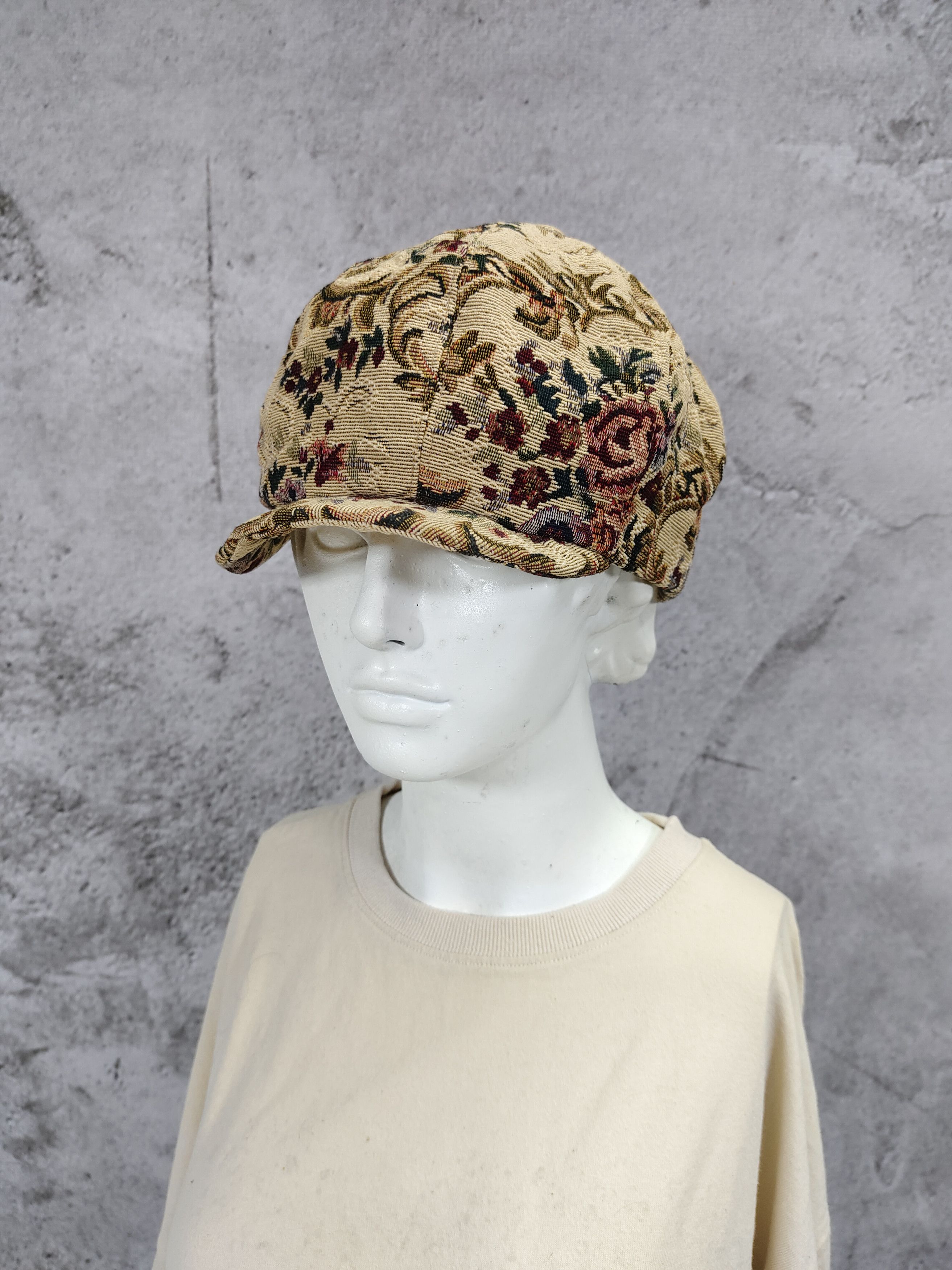 Vintage 2000s Heaslip🇨🇦 Classic Floral Baroque Jacquard Flat Cap Size ONE SIZE - 9 Thumbnail