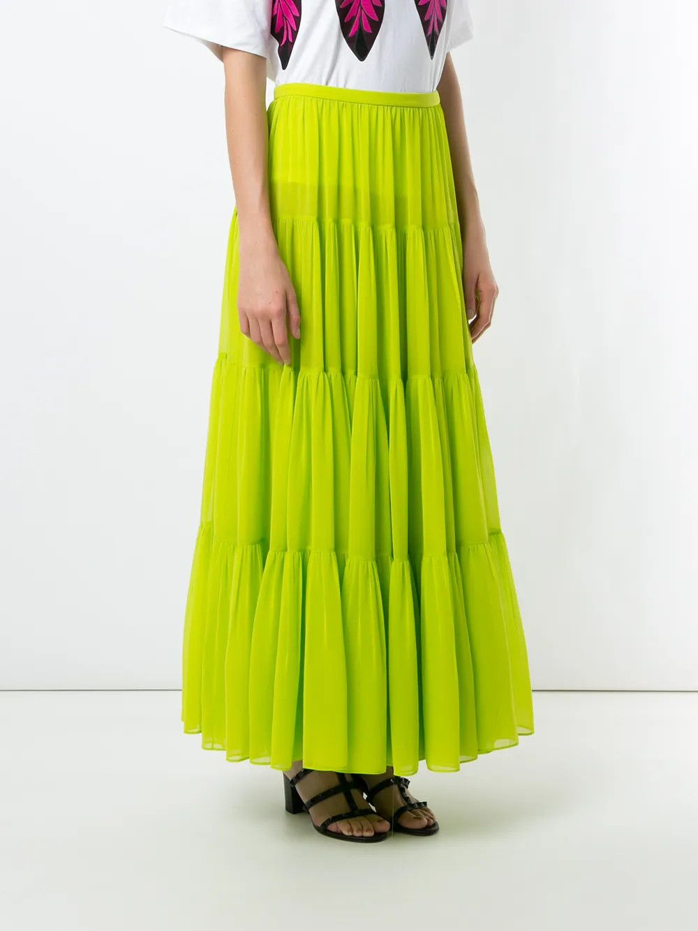 Valentino o1y0326 Maxi Skirt in Green Size 26" / US 2 / IT 38 - 3 Thumbnail