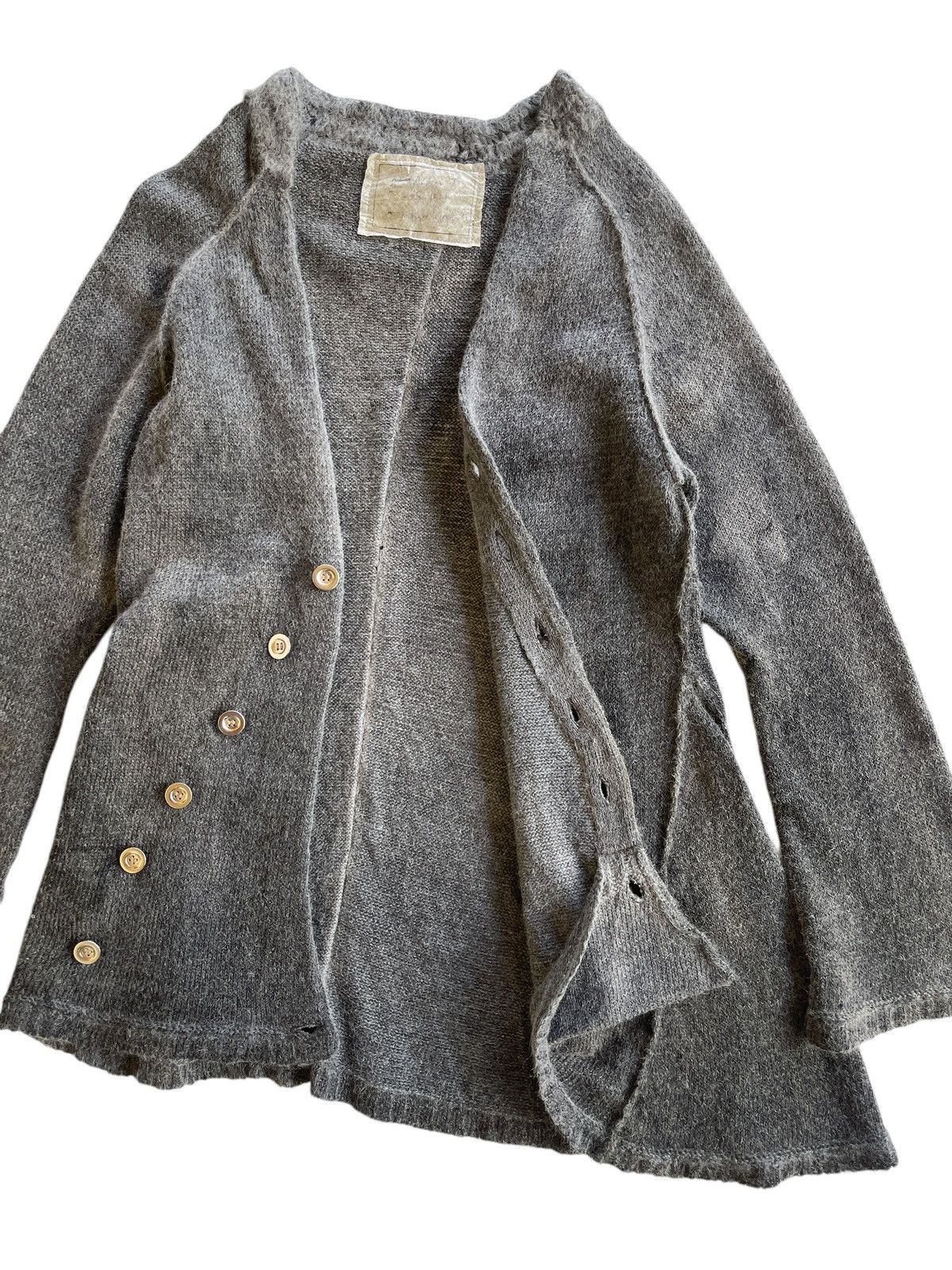 Japanese Brand 2005 Ambient Iconic Assymetrical Wool Mohair Cardigan Size S / US 4 / IT 40 - 8 Thumbnail