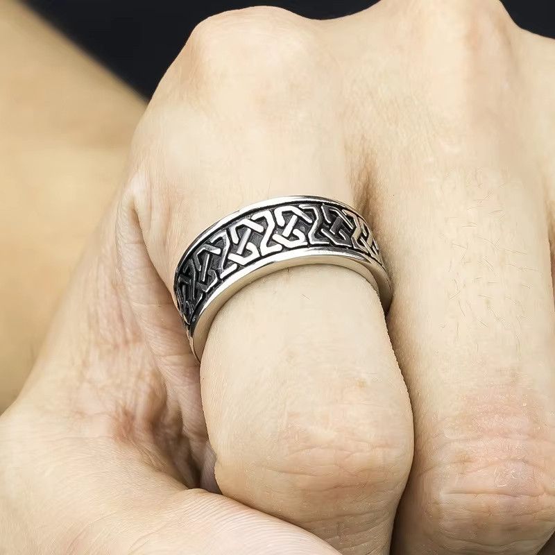 Jewelry Letter Retro Amulet Rune Jewelry Ring Size ONE SIZE - 5 Thumbnail