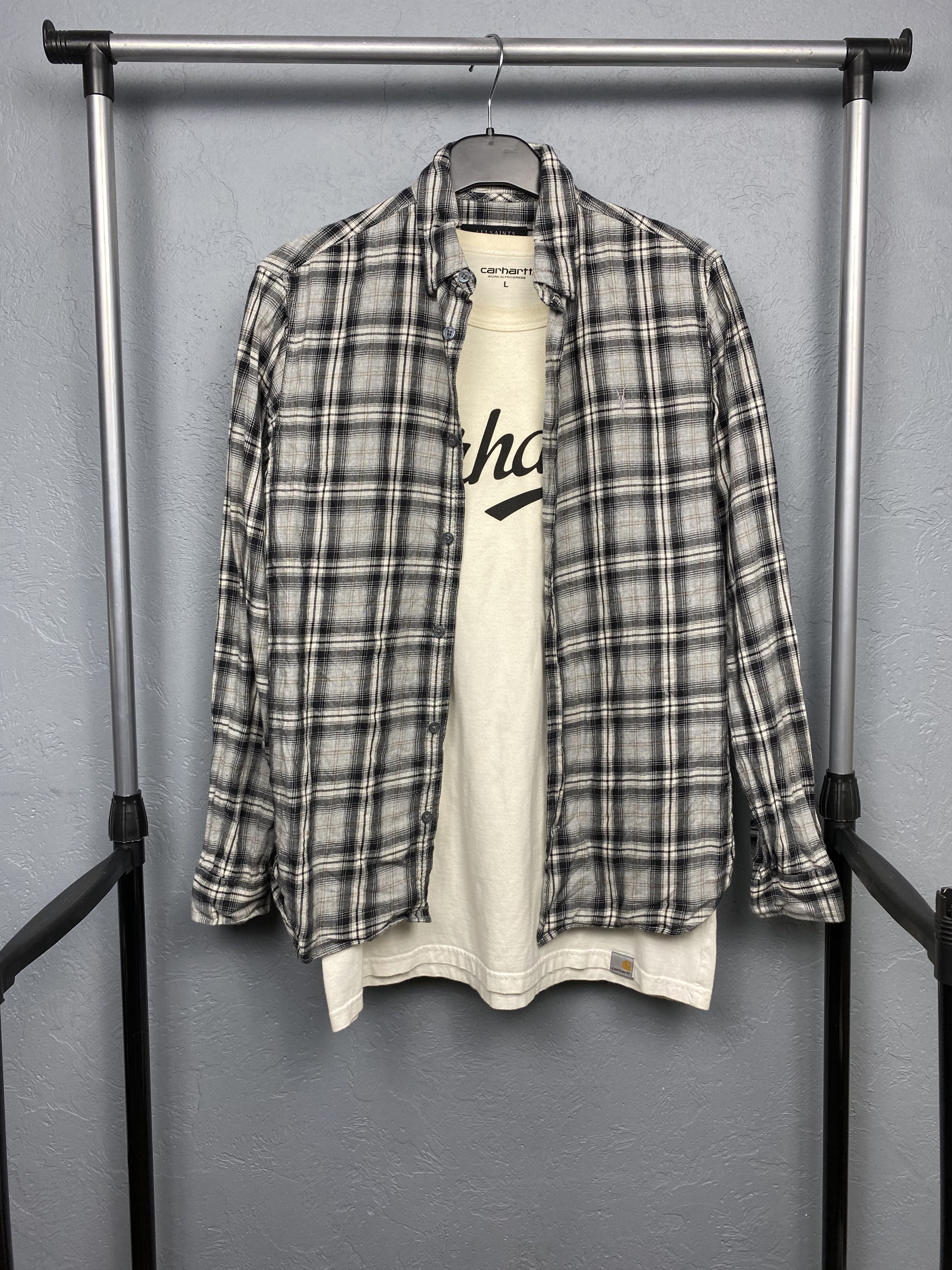 Allsaints × Flannel Allsaints Mens Kelross Flannel Plaid Shirt Size US XS / EU 42 / 0 - 1 Thumbnail