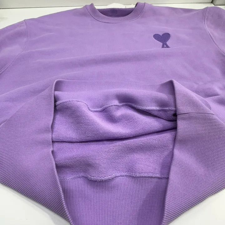 AMI AMIPARIS SS21 Purple Logo Embroidered Sweatshirt -2507 Size US M / EU 48-50 / 2 - 8 Thumbnail