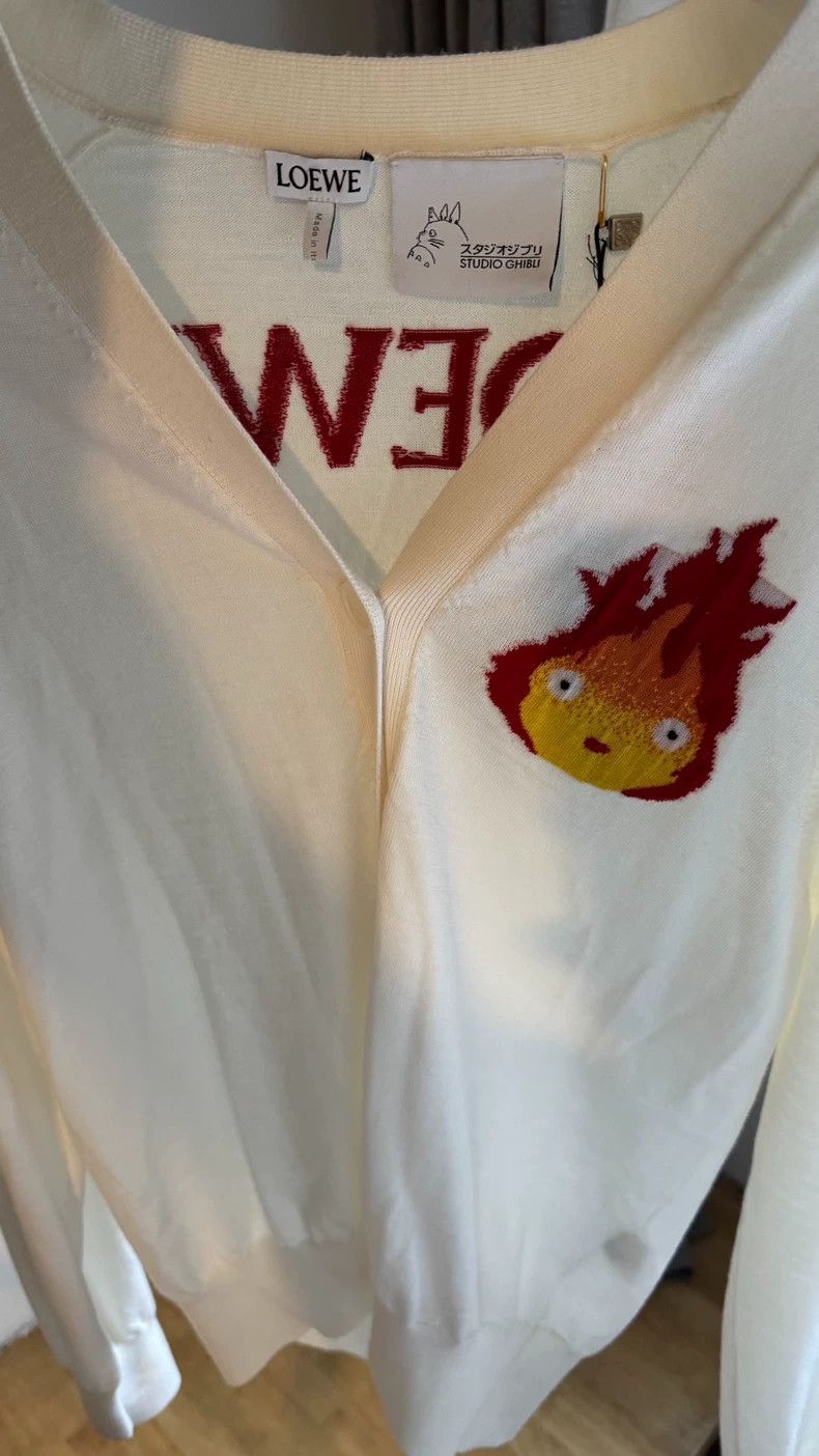 Loewe LOEWE Totoro Collaboration White Cardigan - dmc Size US M / EU 48-50 / 2 - 1 Thumbnail