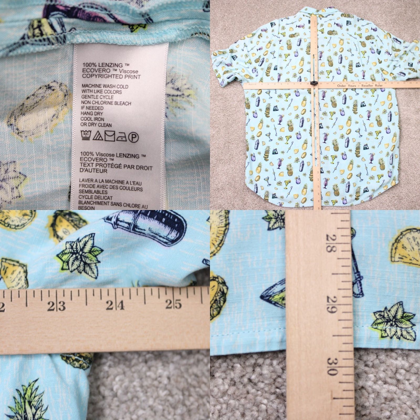 Tommy Bahama Tommy Bahama Shirt Mens Large Blue Cocktails All Over Print Surf Villa S/S Size US L / EU 52-54 / 3 - 8 Thumbnail