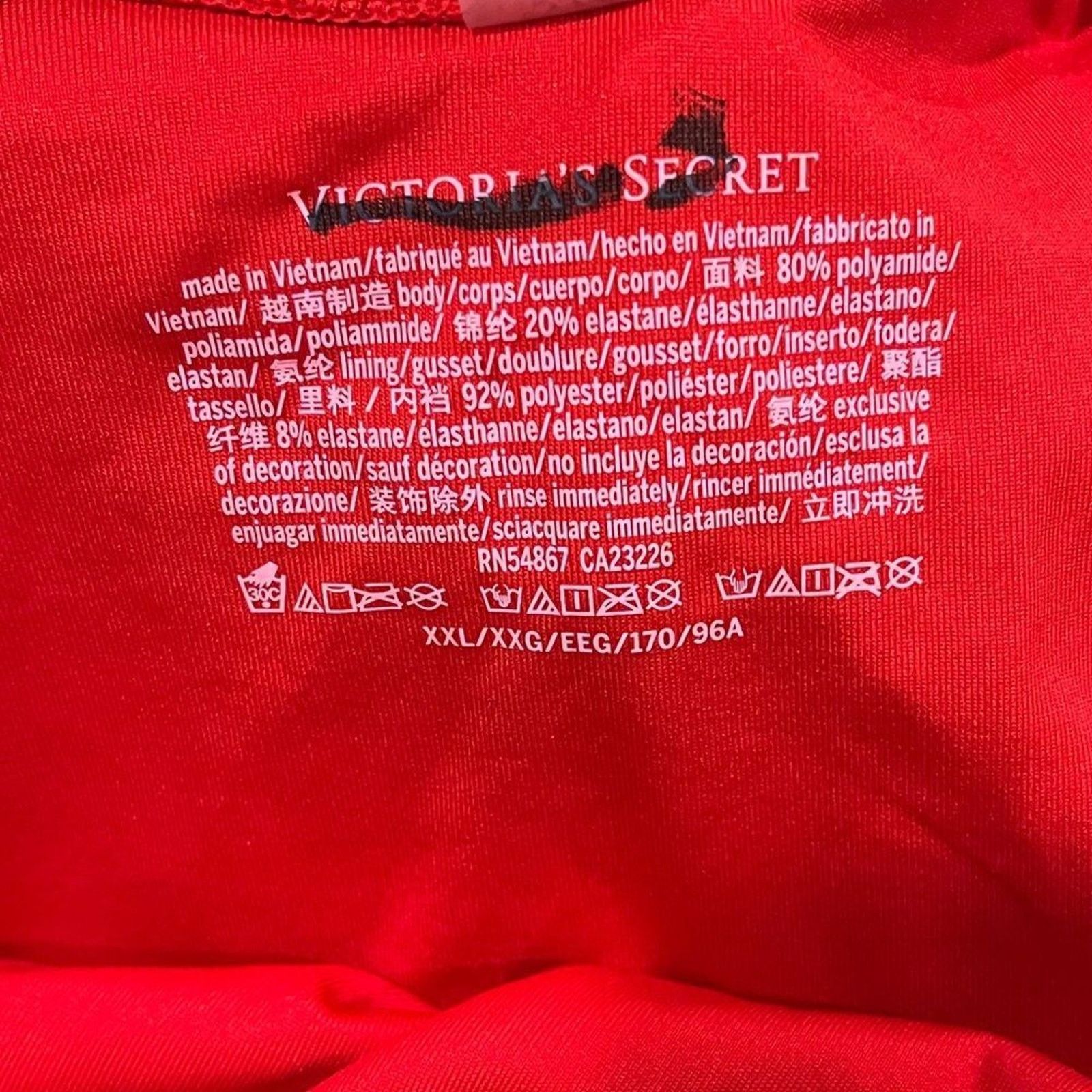 Victoria's Secret NWOT Victoria’s Secret Sexy Strap Brazilian Panty Red XXL Size ONE SIZE - 3 Thumbnail