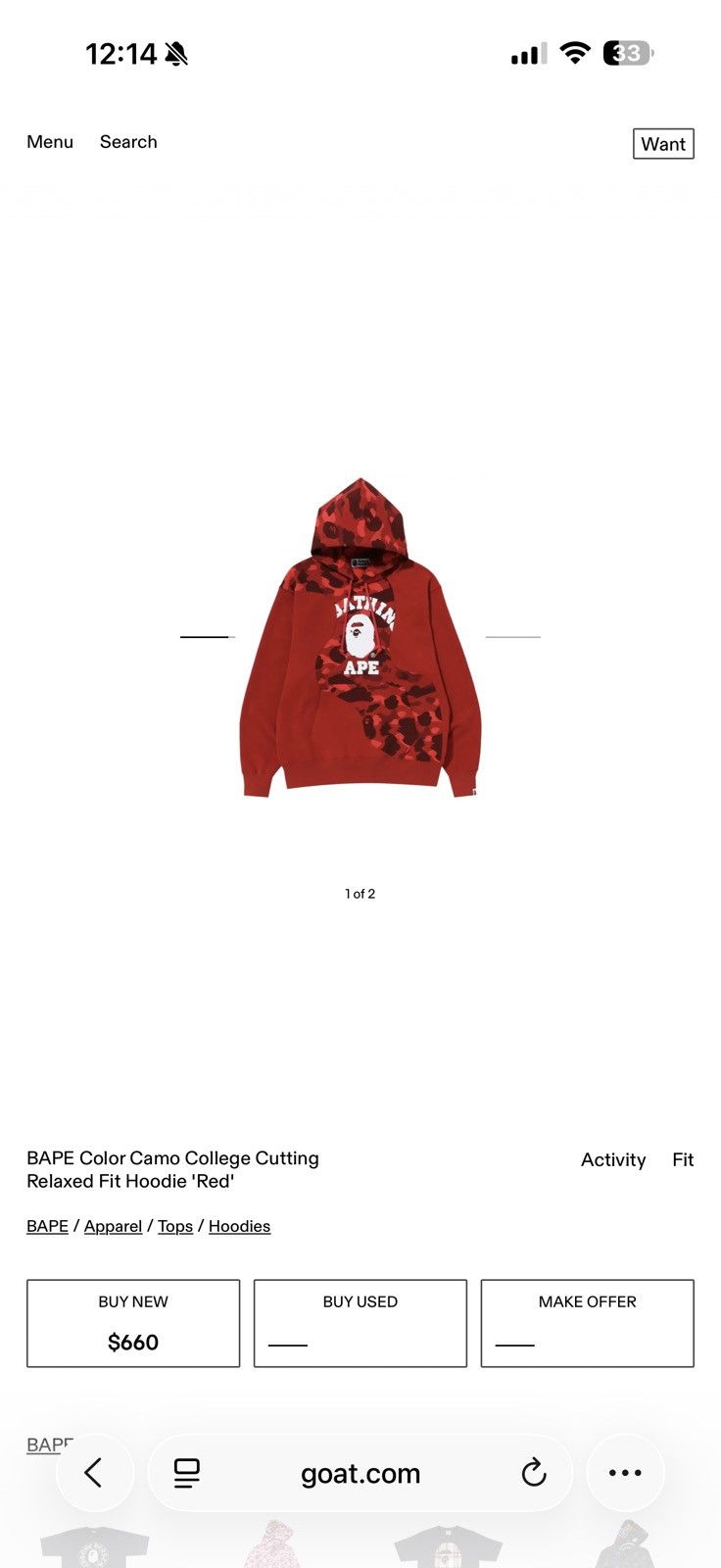 Bape BAPE Pullover Hoodie Size US M / EU 48-50 / 2 - 4 Thumbnail