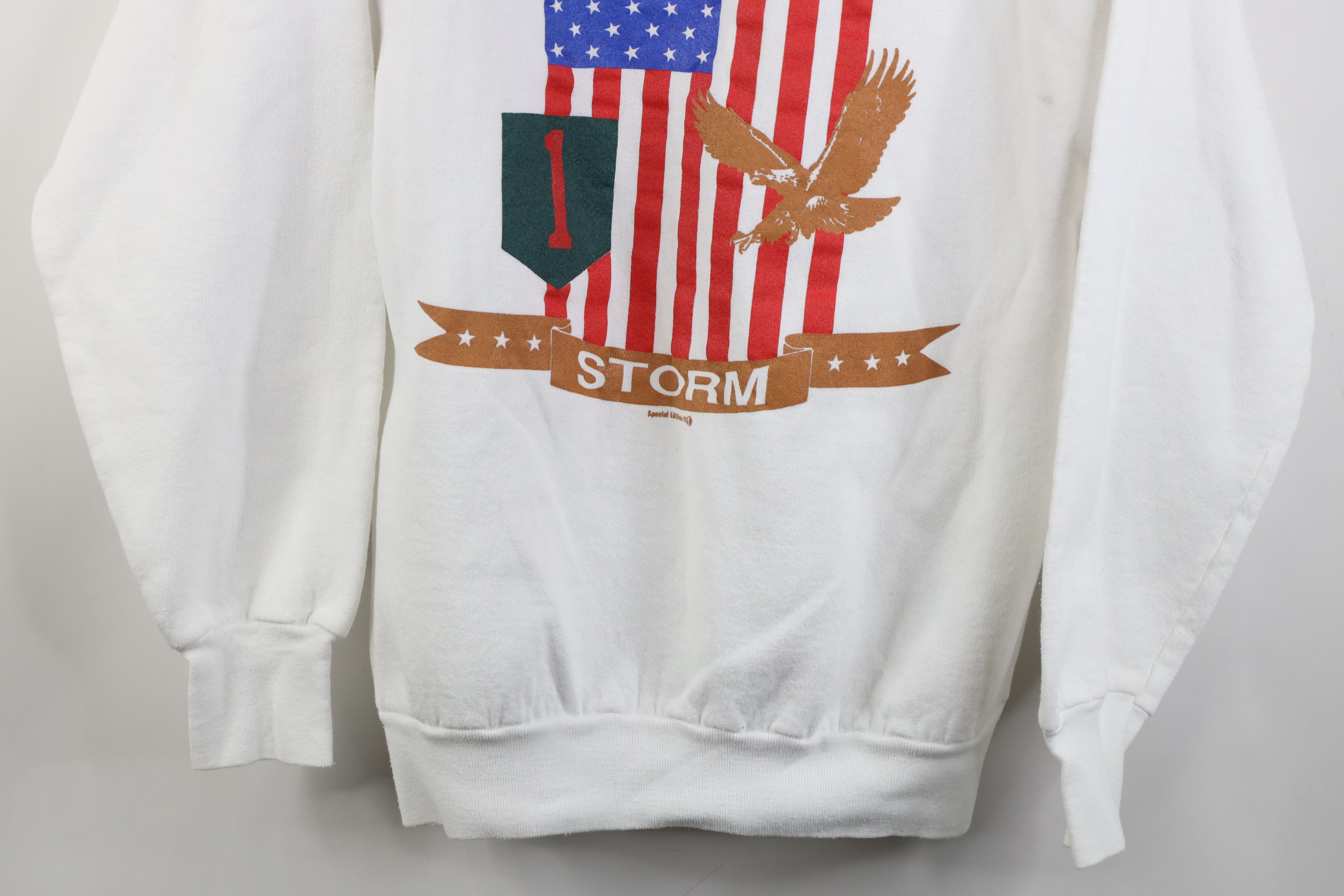 Vintage Vintage 90s Military Support Desert Storm Sweatshirt Size L / US 10 / IT 46 - 3 Thumbnail