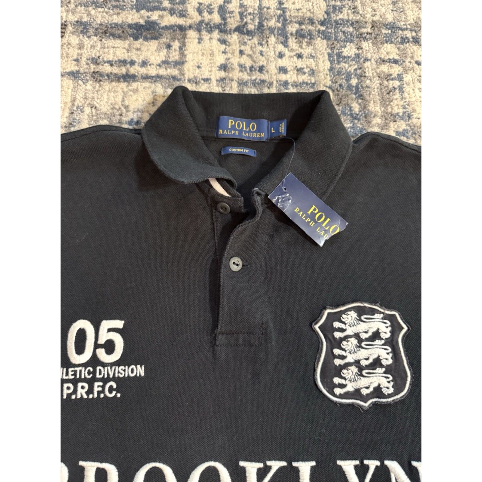 Polo Ralph Lauren NWT Polo Ralph Lauren Brooklyn Athletic Club Rugby Shirt Black Size Large Men Polo Short Sleeve Button Collared Size US L / EU 52-54 / 3 - 3 Thumbnail