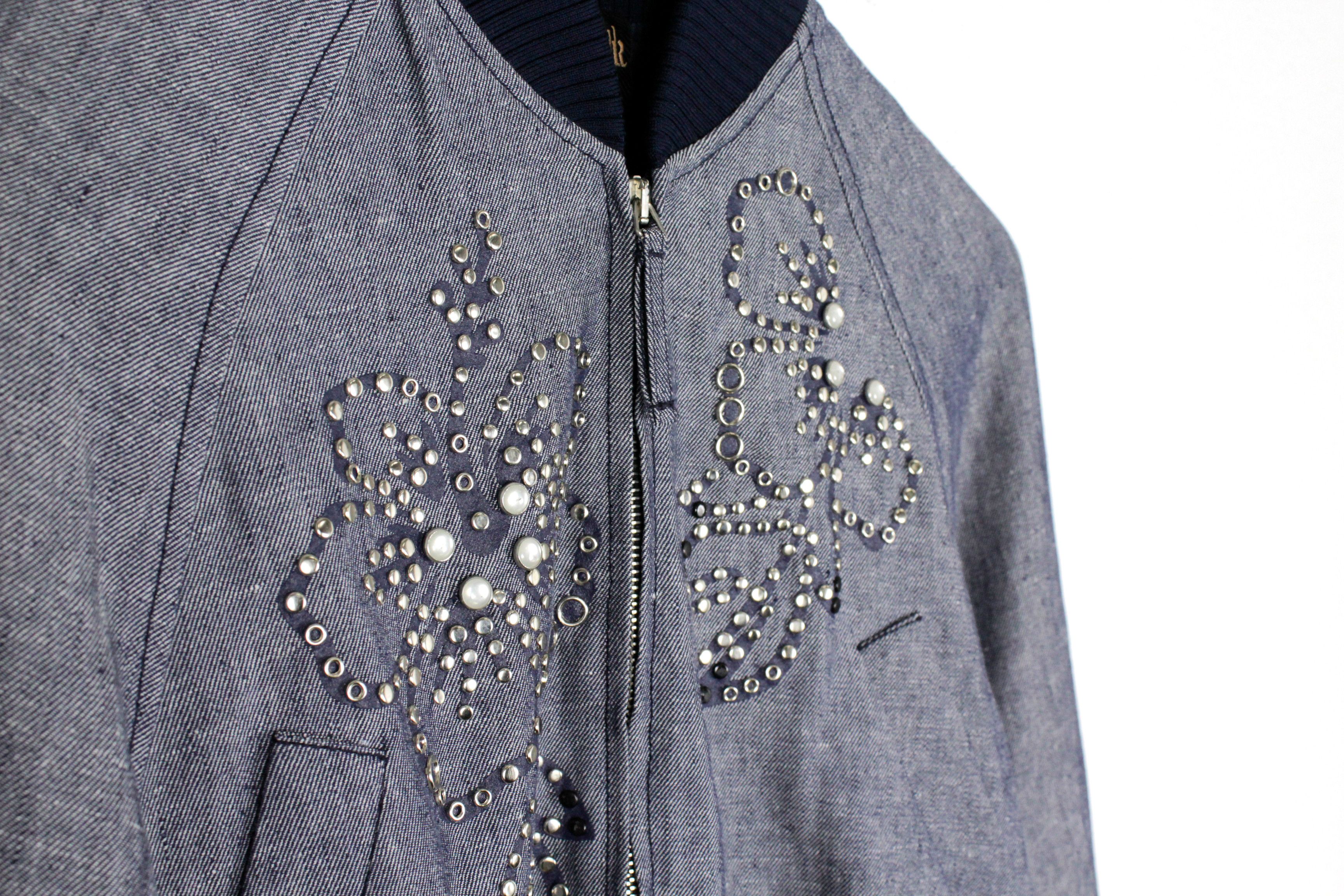 Jean Paul Gaultier Jean Paul Gaultier Embellished Metal Applique Bomber Jacket Size S / US 4 / IT 40 - 4 Thumbnail