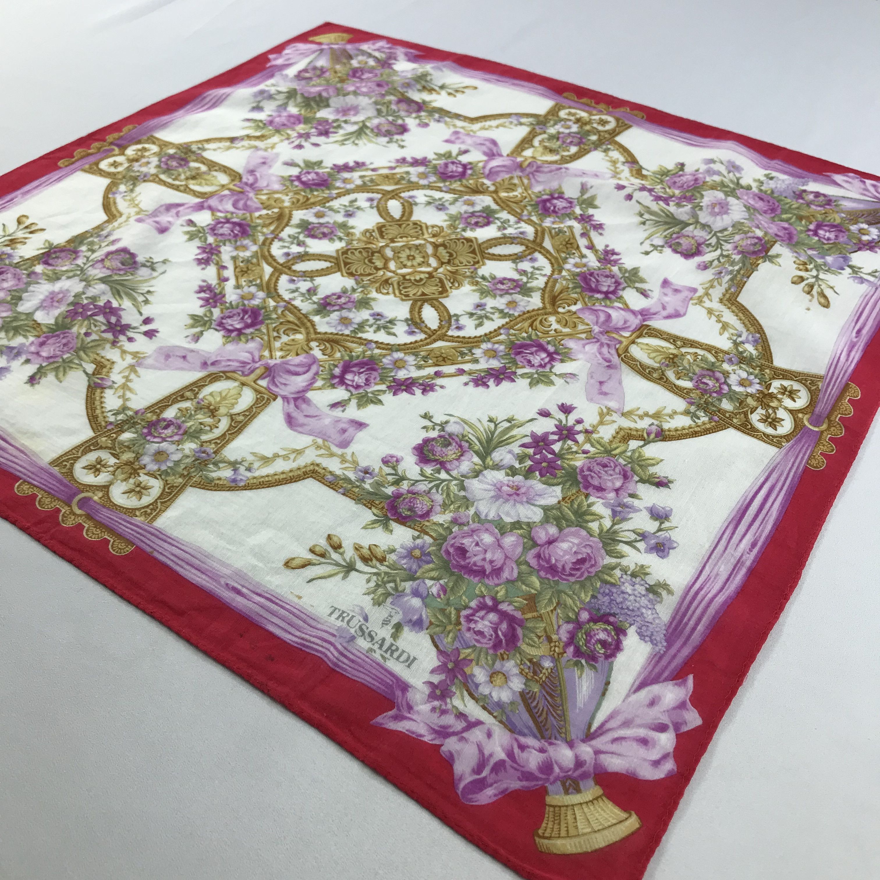 Trussardi × Vintage Trussardi Bandana / Handkerchief / Neckerchief - S2688 Size ONE SIZE - 2 Thumbnail