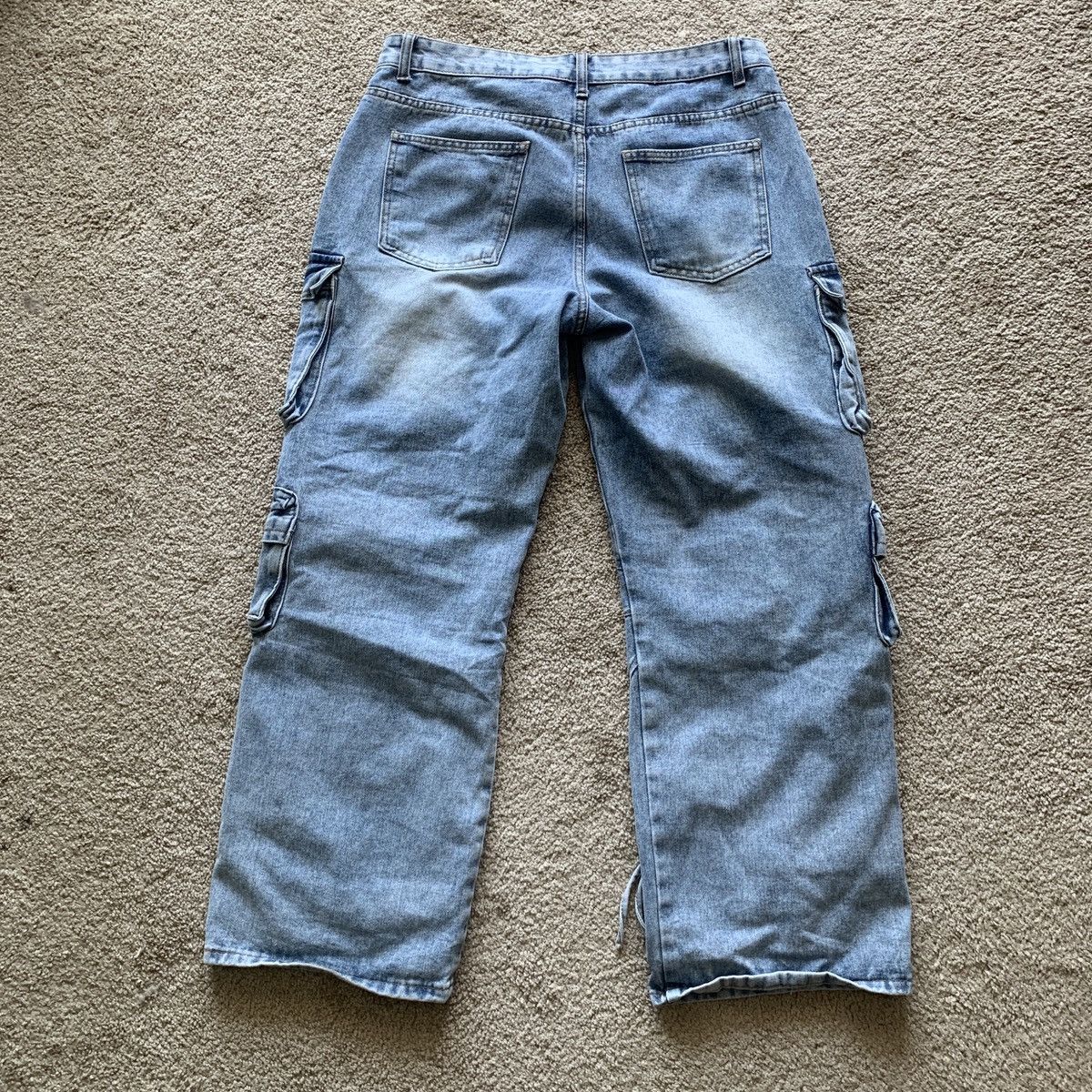Other Autumn Casual Distressed Multi-Pocket Denim Wide Leg Cargo Size US 36 / EU 52 - 6 Thumbnail