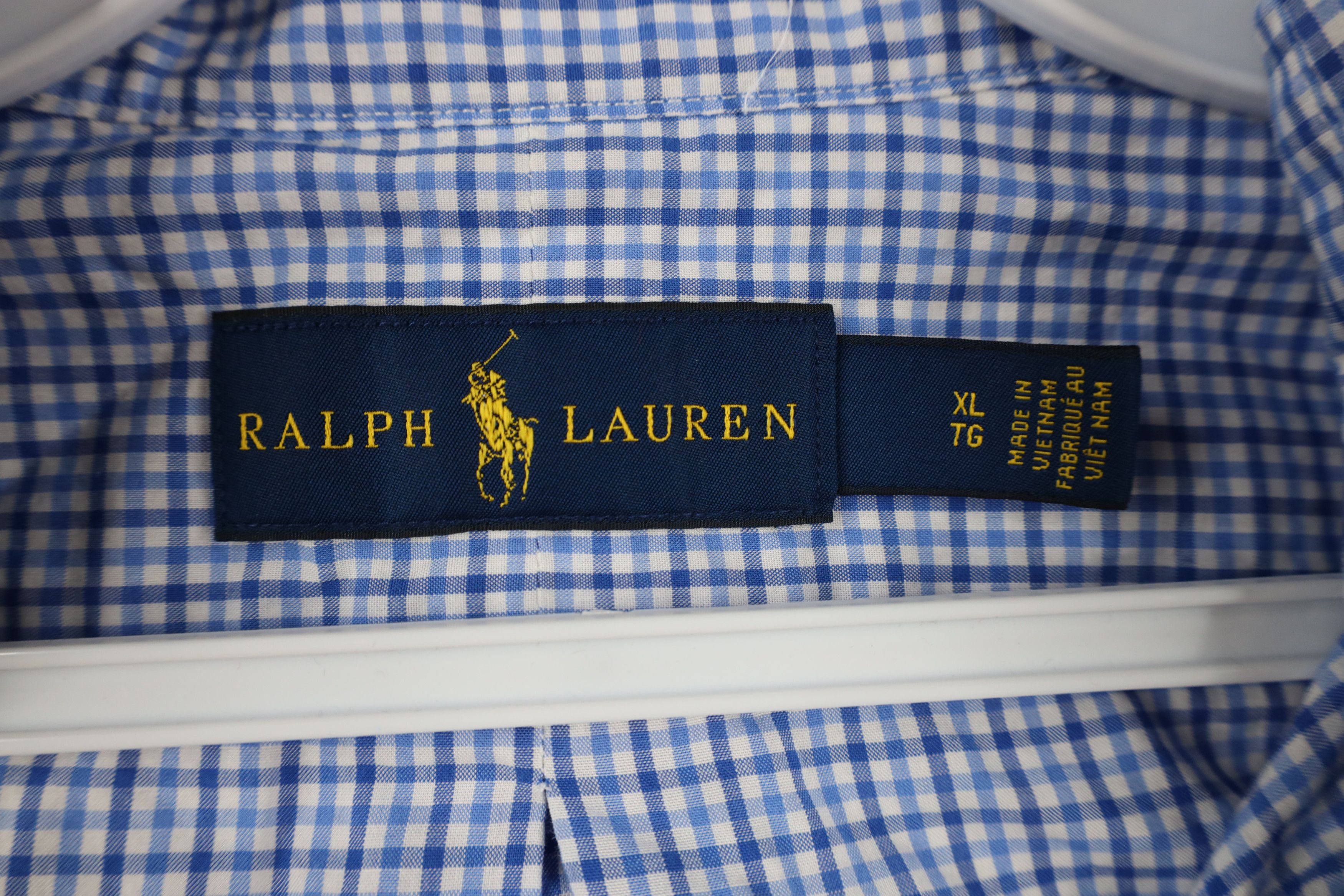 Polo Ralph Lauren Ralph Lauren Long Sleeve Button Down Shirt Blue Plaid Cotton Size US XL / EU 56 / 4 - 5 Thumbnail